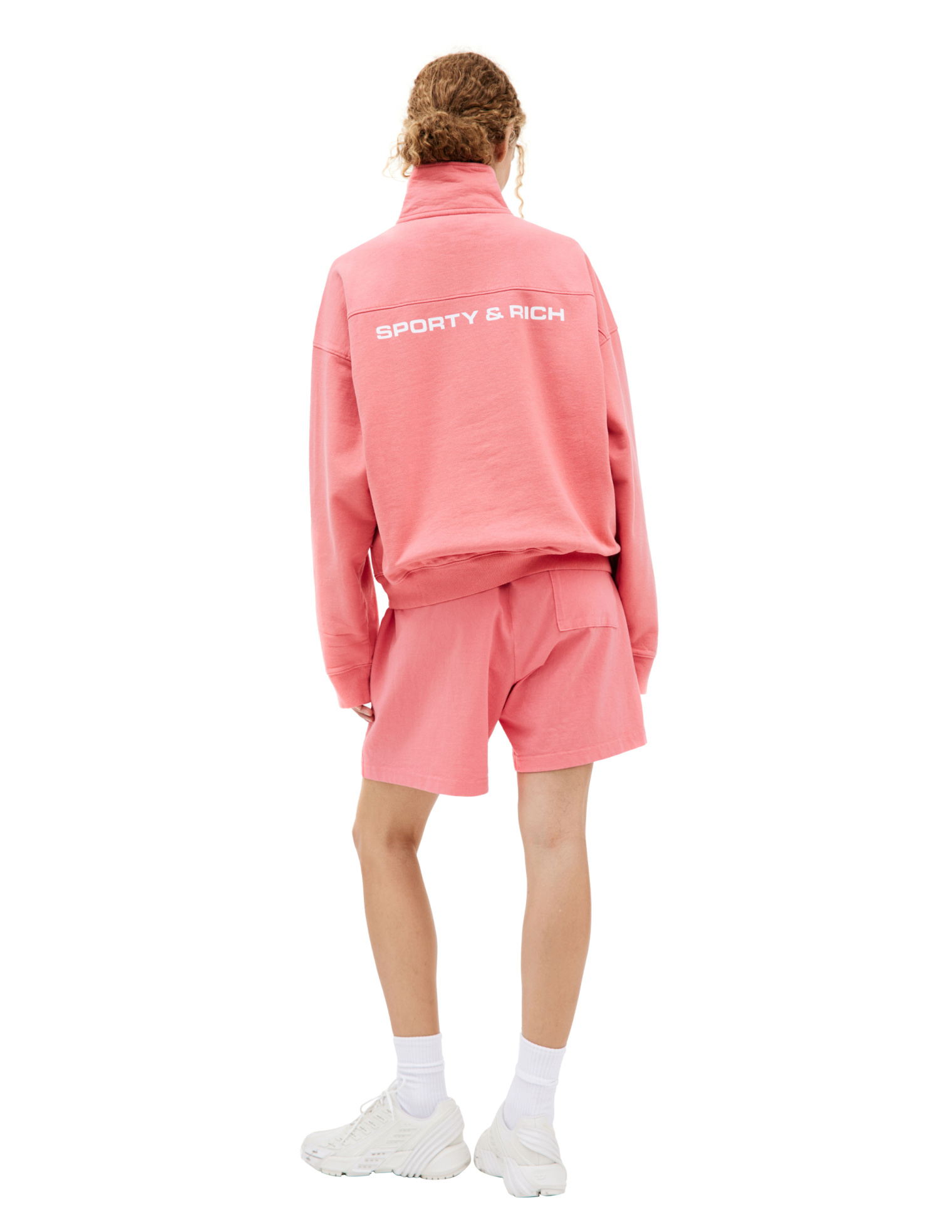 SPORTY & RICH Свитшот с молнией на воротнике