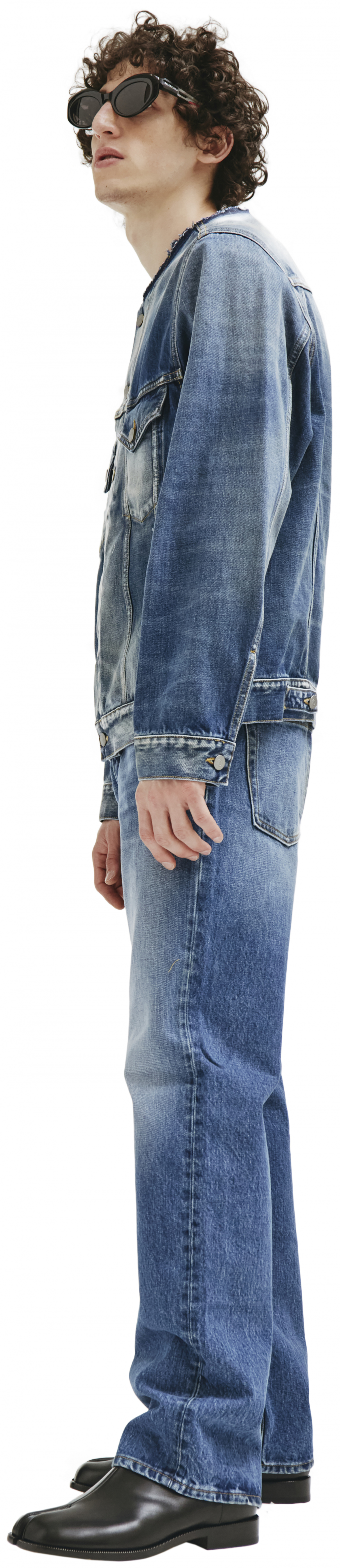 Maison Margiela Collarless Blue Denim Jacket