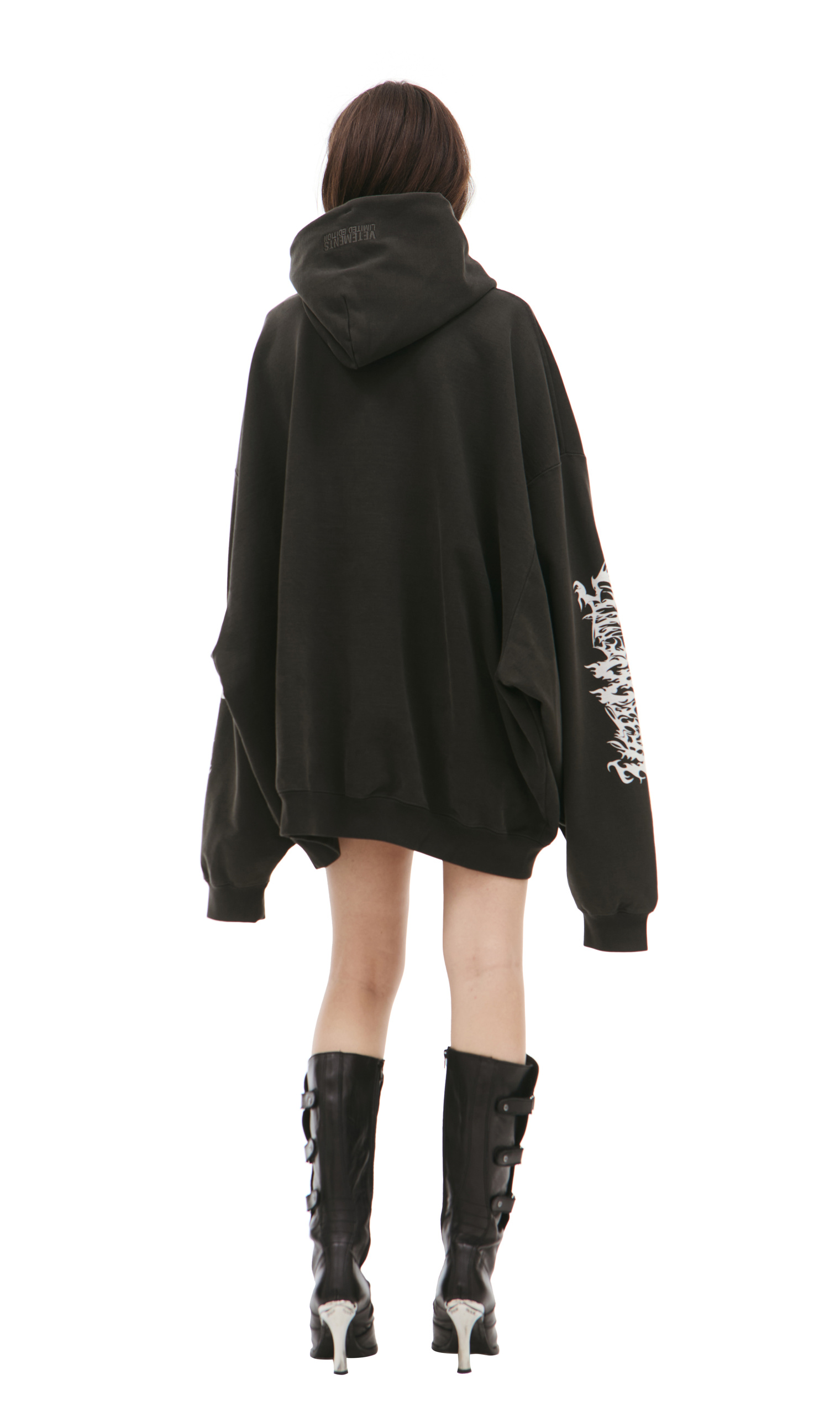 VETEMENTS Black hoodie with patches