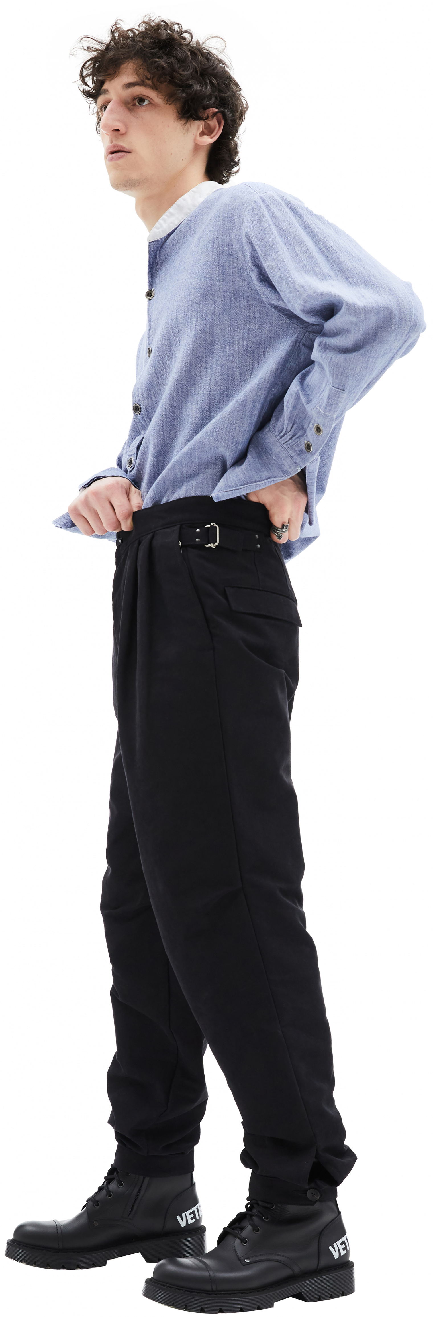 The Viridi-Anne Черные брюки с защипами