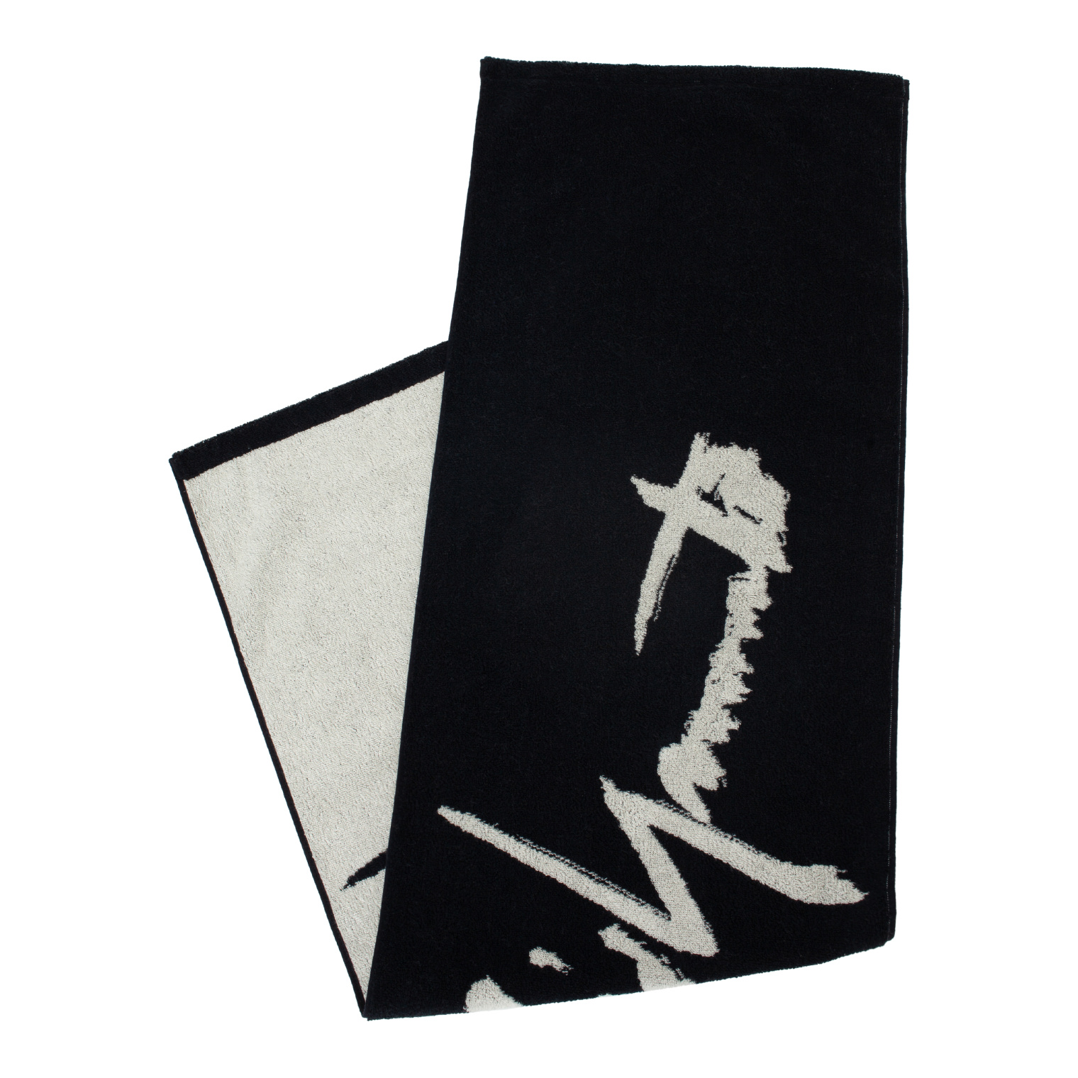 Yohji Yamamoto Double-sided logo towel