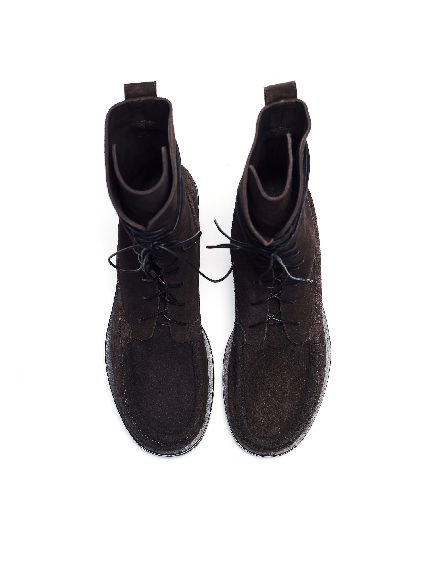 The Row Ebony Nubuck Patty Combat Boots