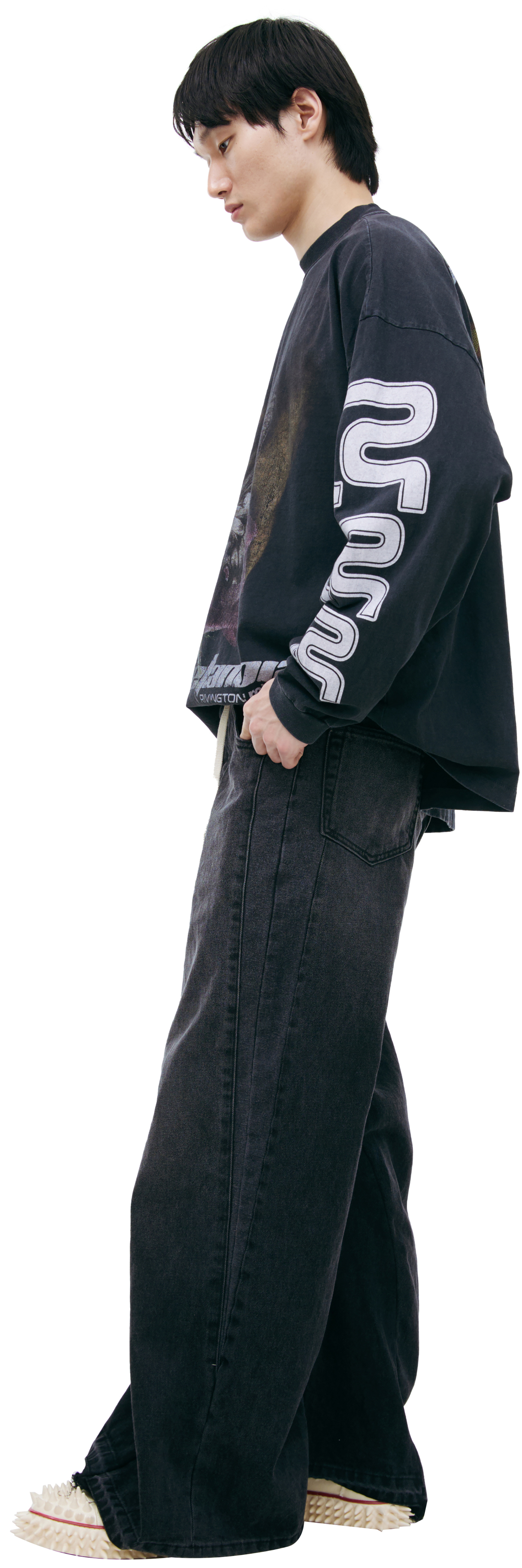 RRR123 Grey flared jeans