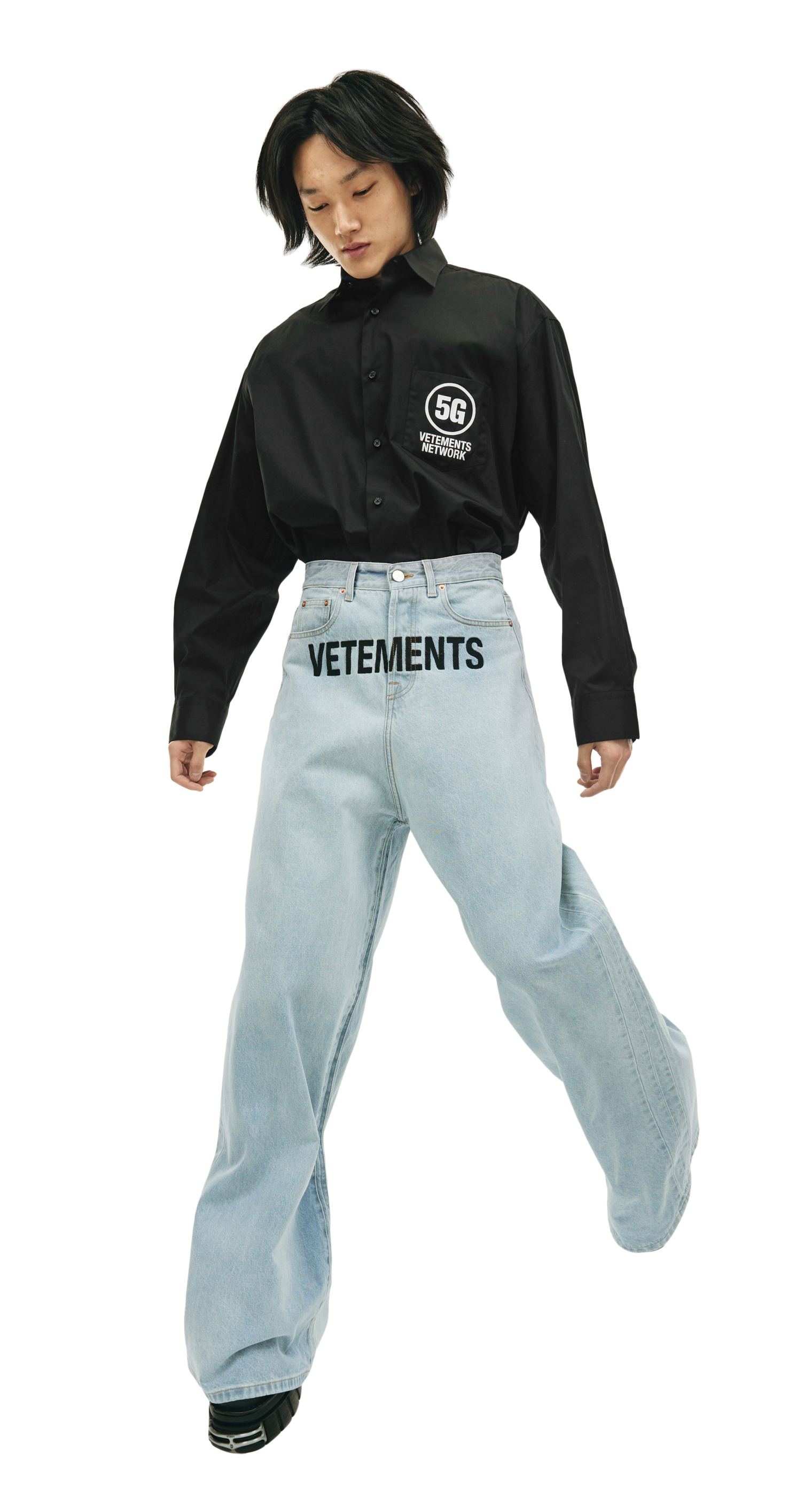 VETEMENTS Logo wide-leg jeans
