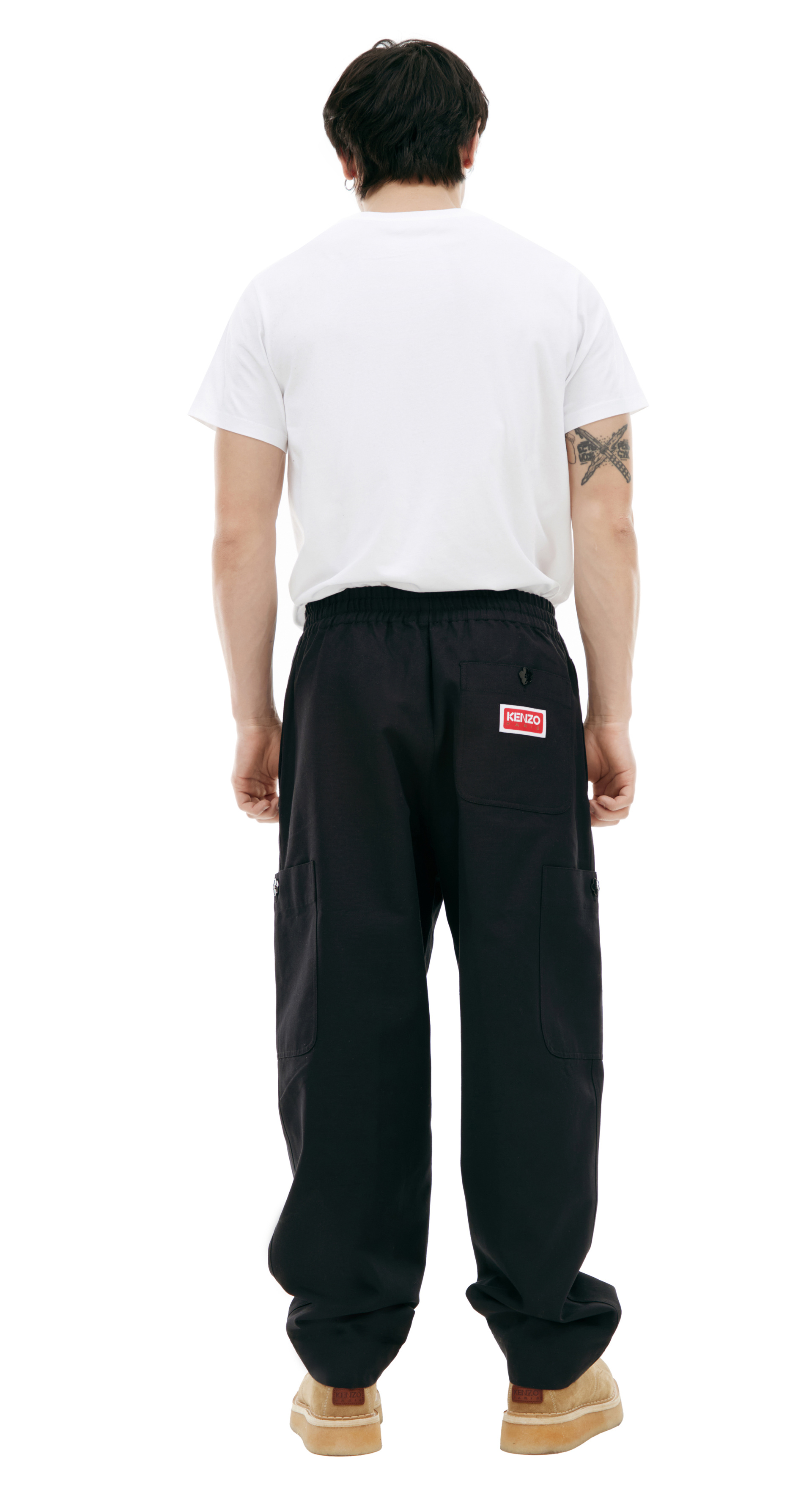 KENZO Black cuffed trousers