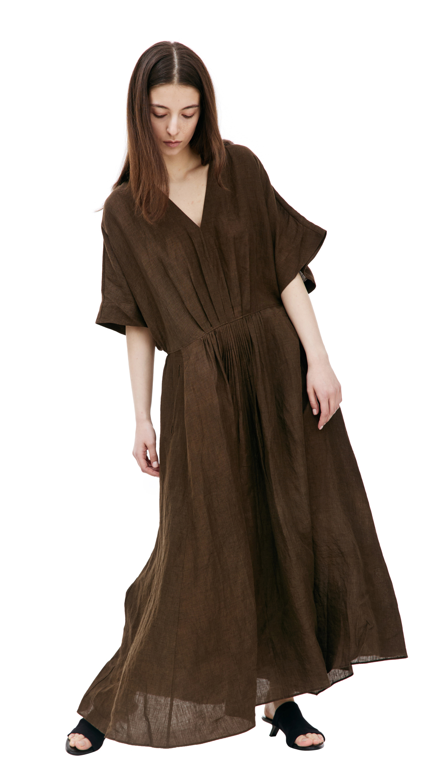 Ziggy Chen Brown linen dress