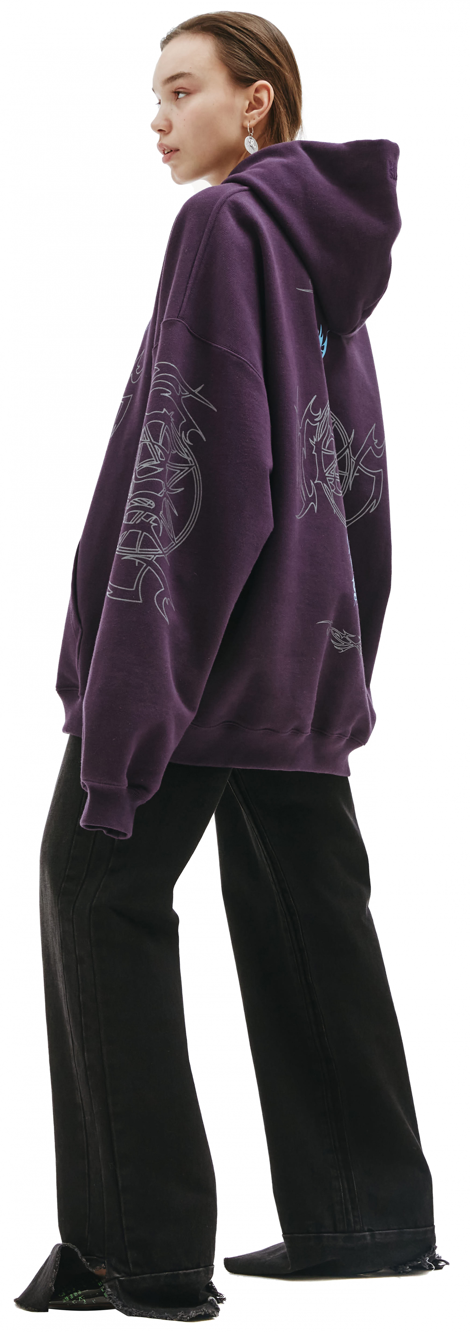 VETEMENTS Purple printed hoodie