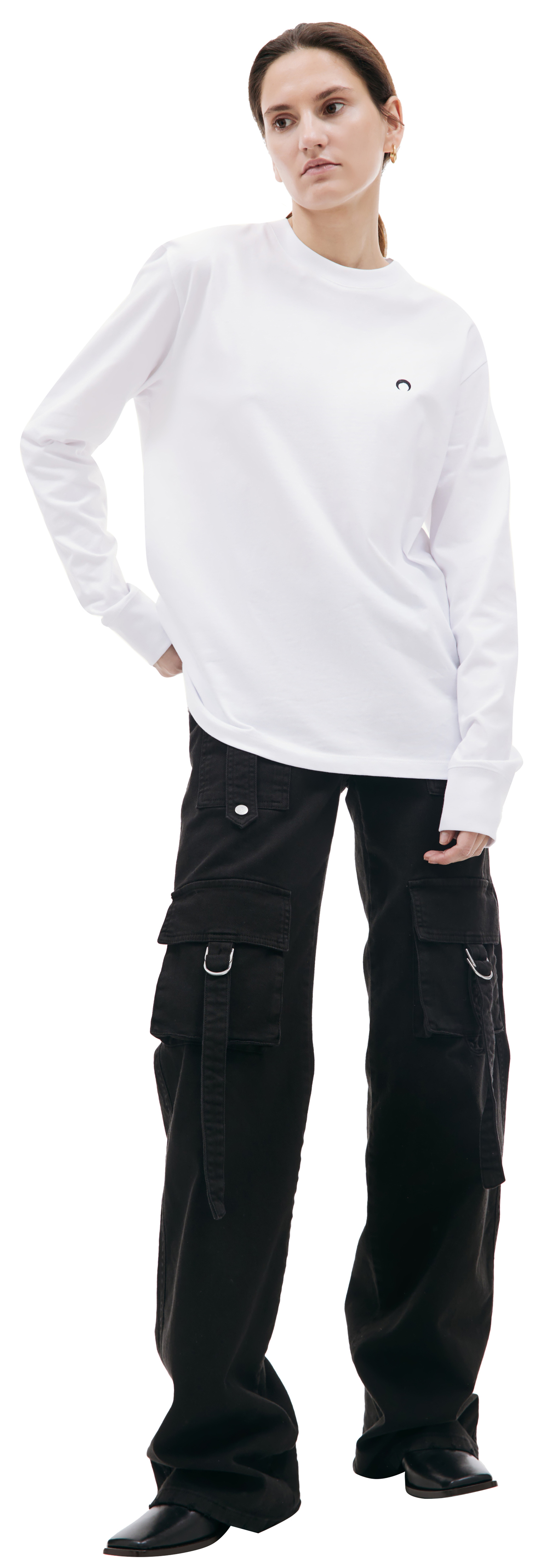 MARINE SERRE White embroidered longsleeve