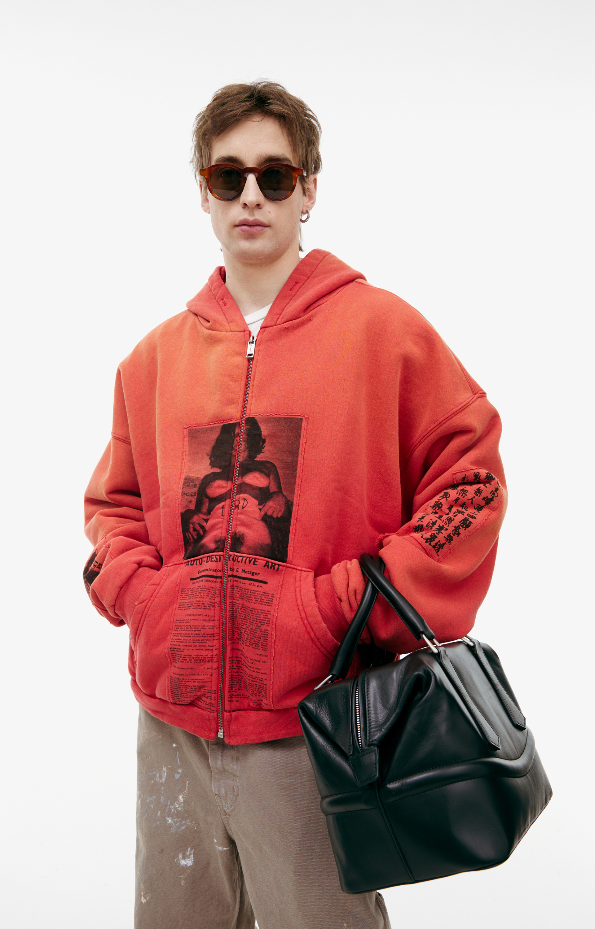 Enfants Riches Déprimés Red hoodie with zipper