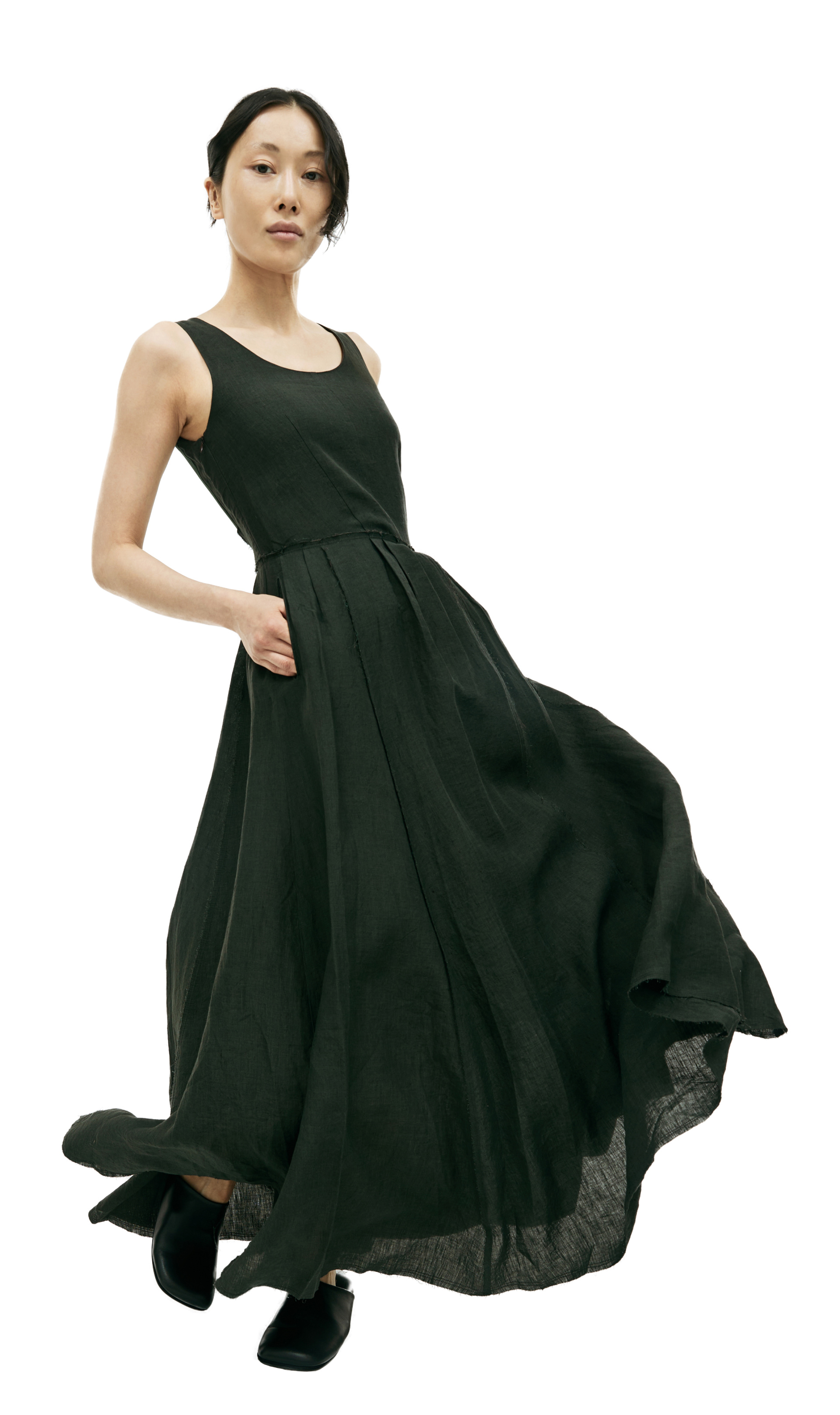 Ziggy Chen Green linen dress