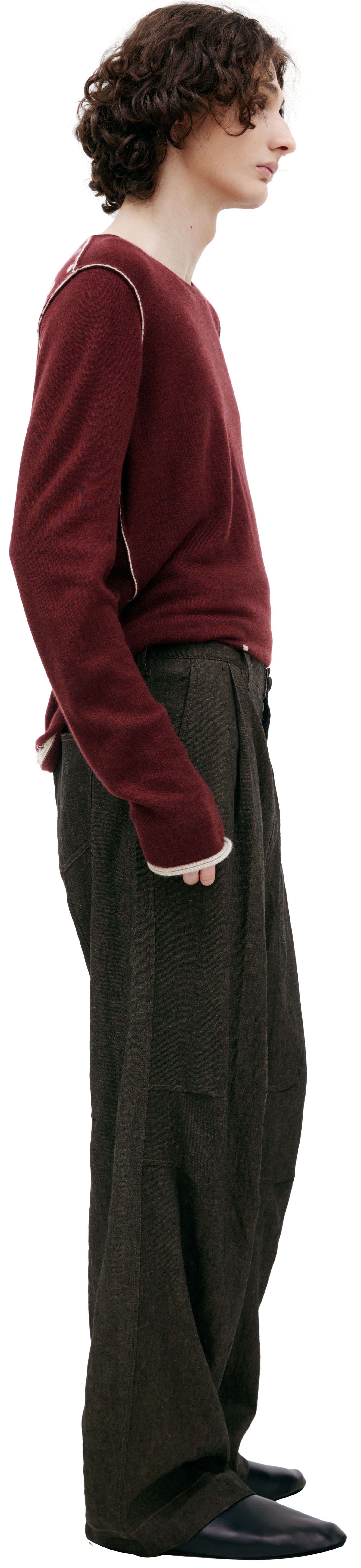 Ziggy Chen Dark grey linen trousers