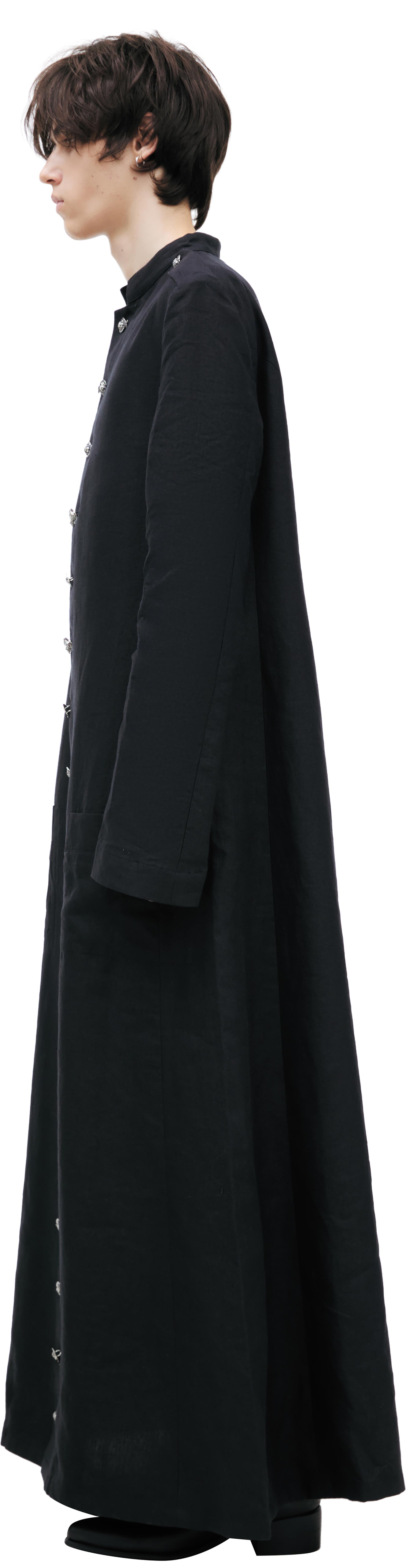 Enfants Riches Déprimés LINEN PRIEST COAT WITH CHERUB BUTTONS