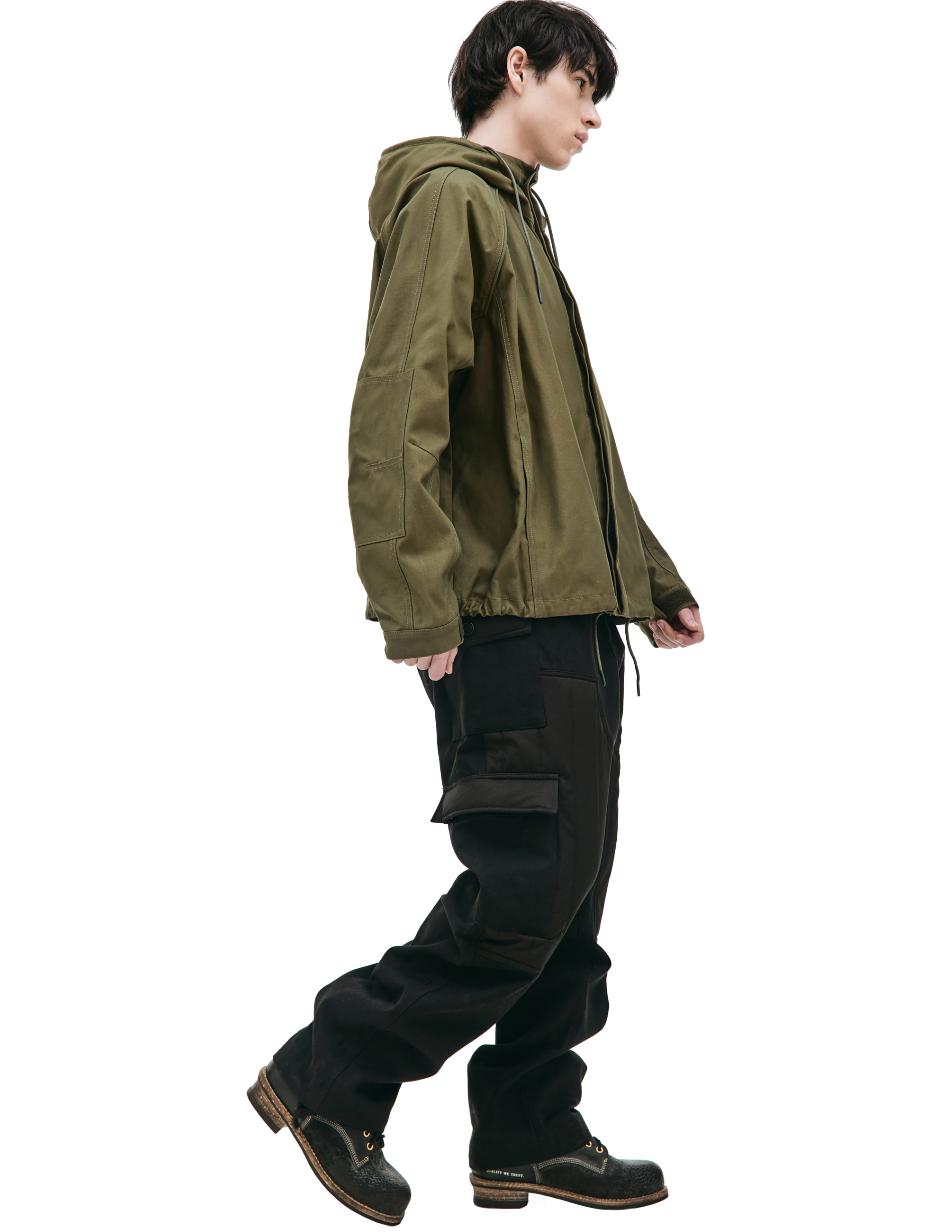 Juun.J Drawstring hooded jacket