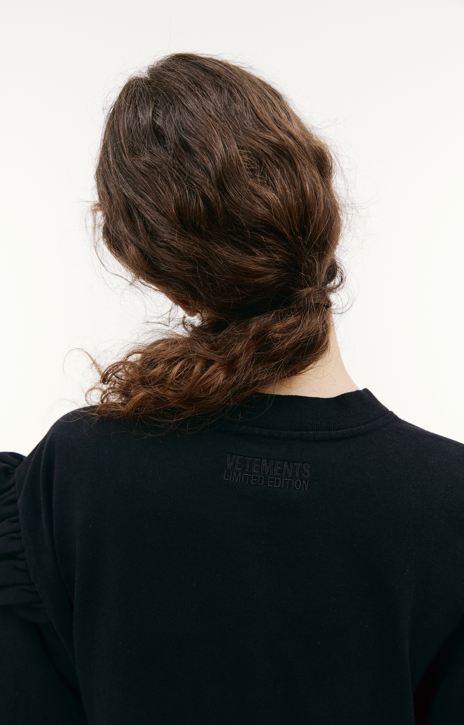 VETEMENTS Black ruffle midi dress