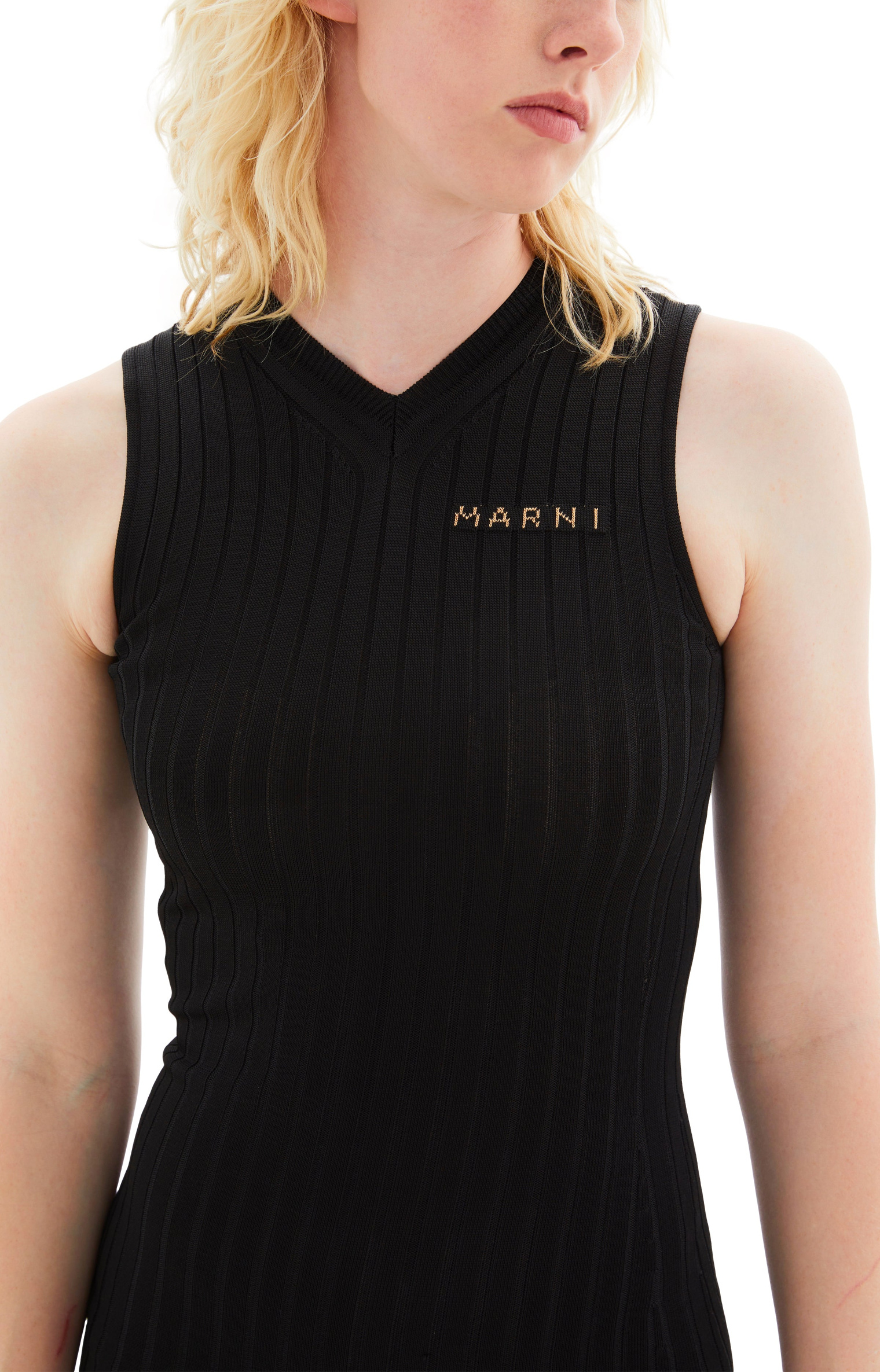 Marni Knitted Sleeveless Dress w/Marni Logo