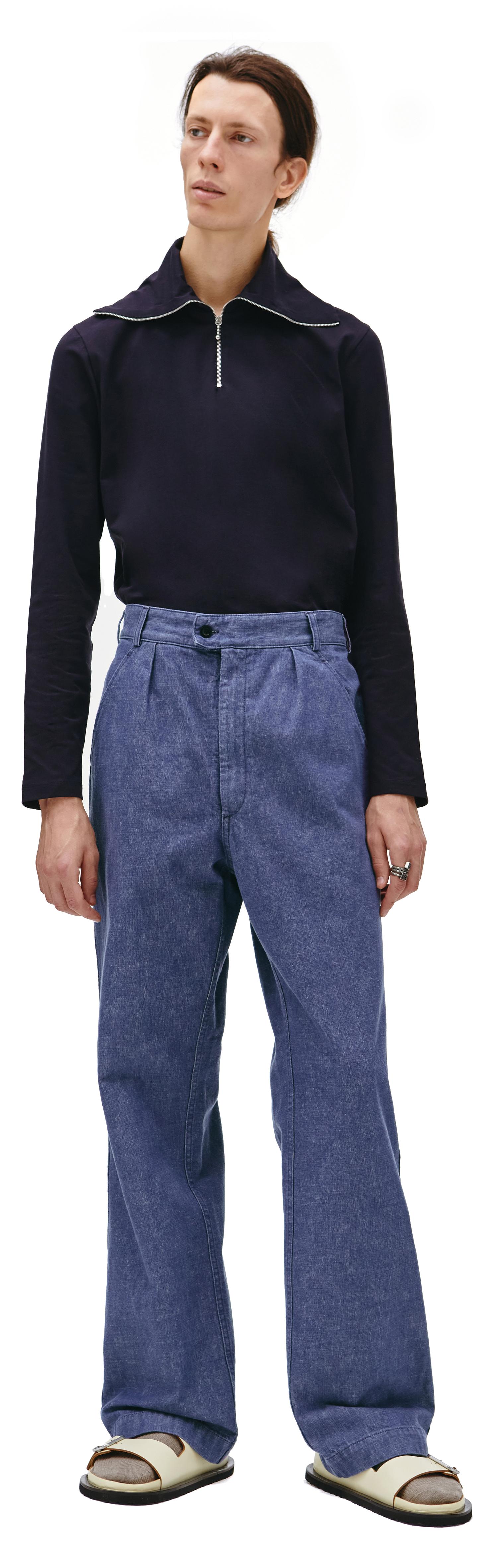 Maison Margiela Washed Blue Cotton Pants
