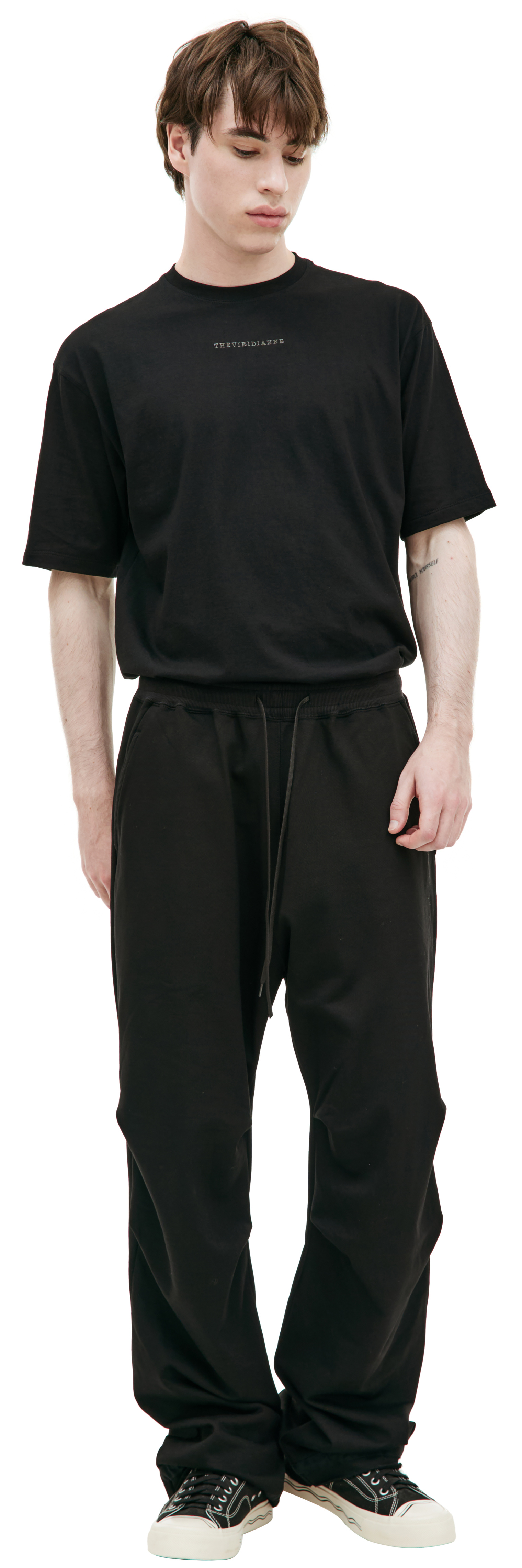 The Viridi-Anne Black cotton sweatpants