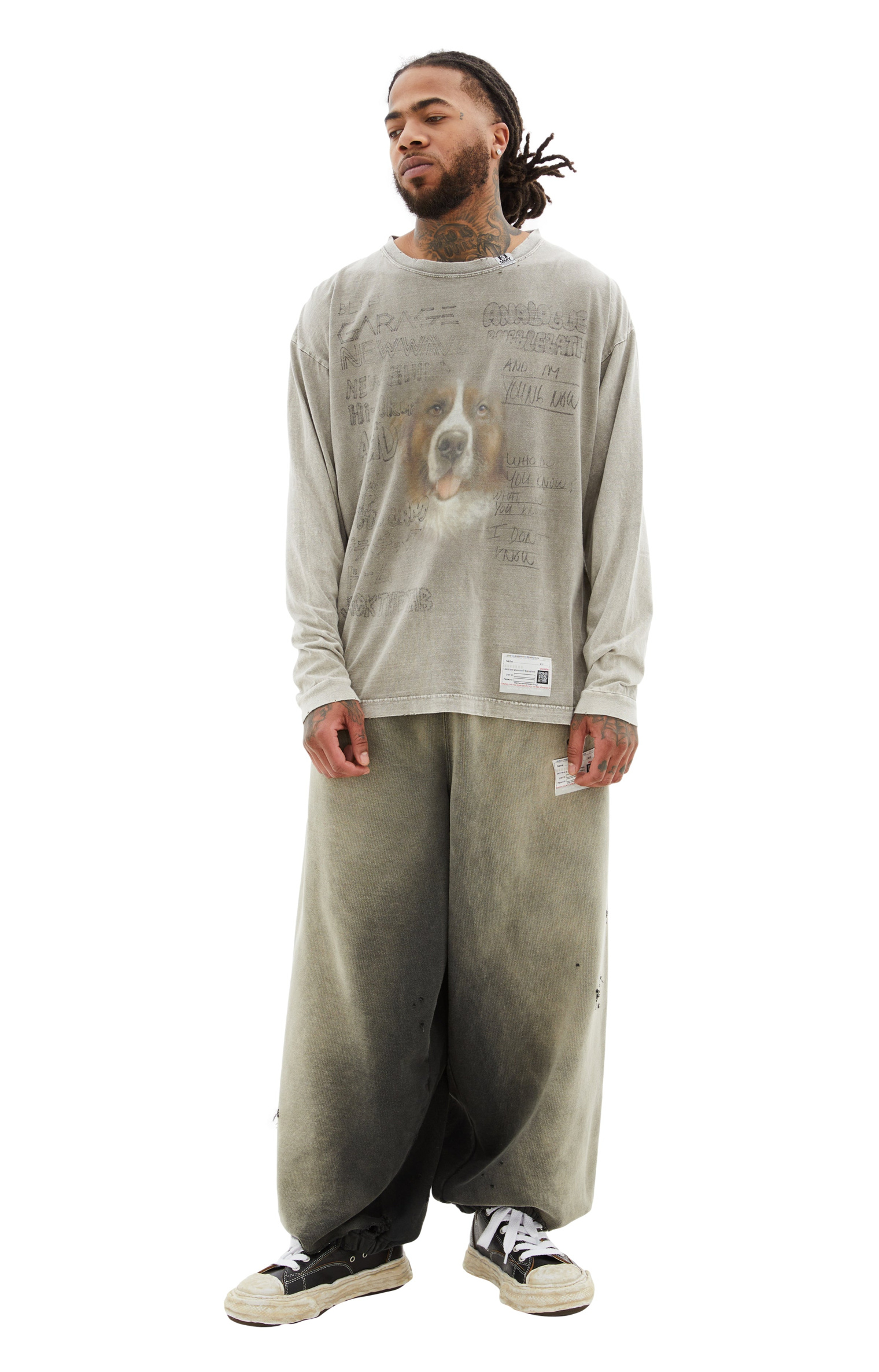 Maison Mihara Yasuhiro Bleached Long Sleeve T-Shirt