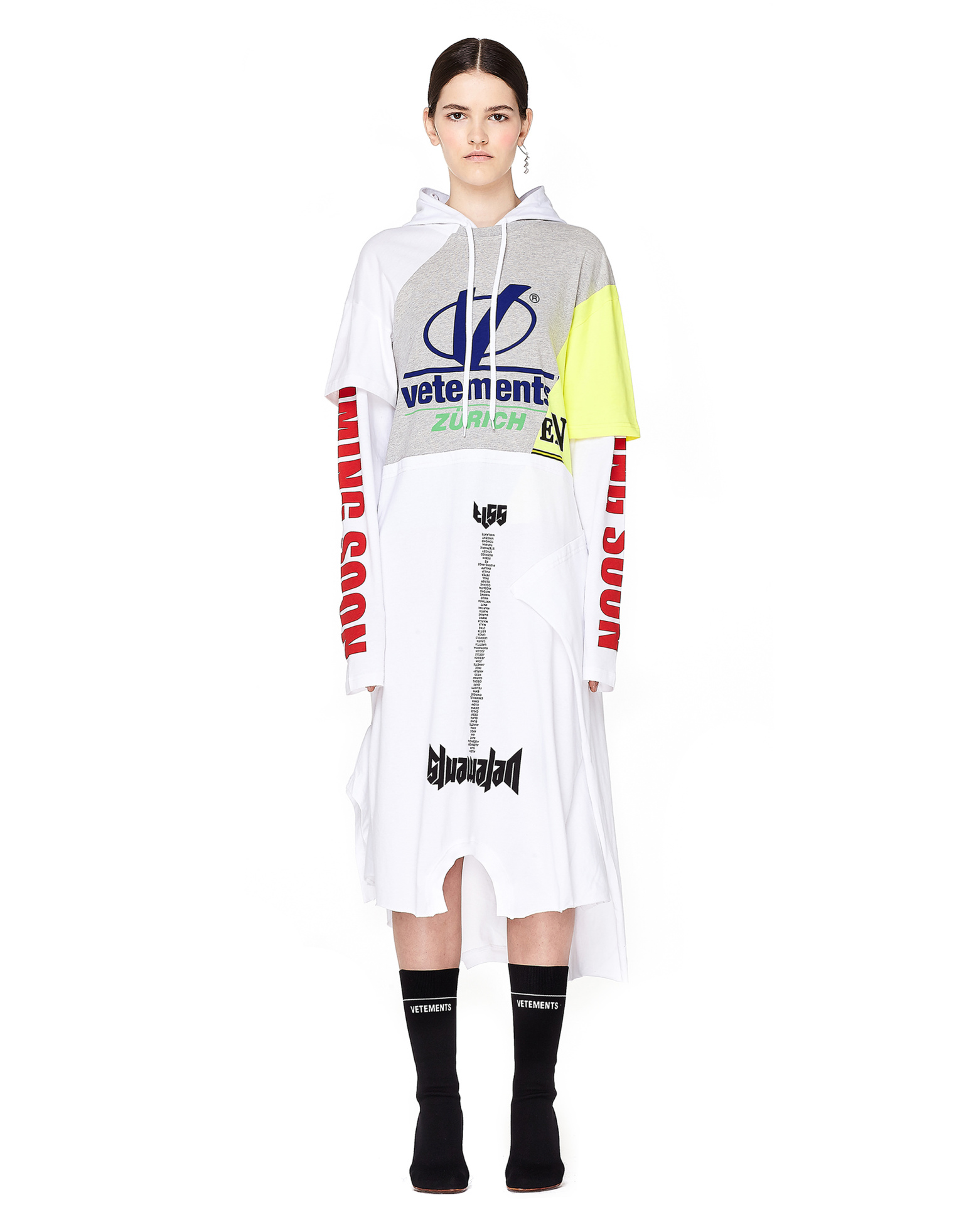 VETEMENTS Платье из хлопка с длинным рукавом