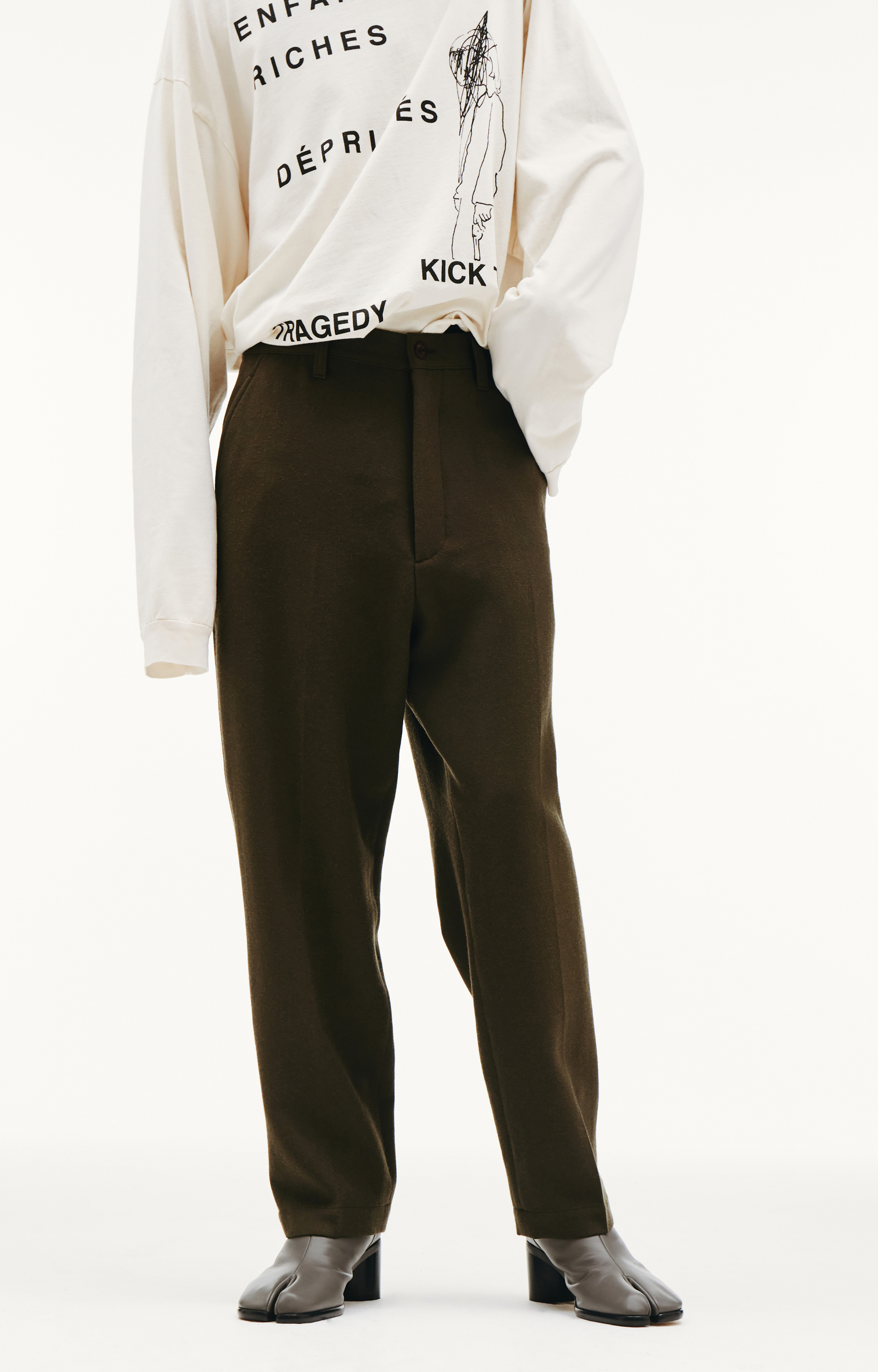 Junya Watanabe Olive Wool Trousers