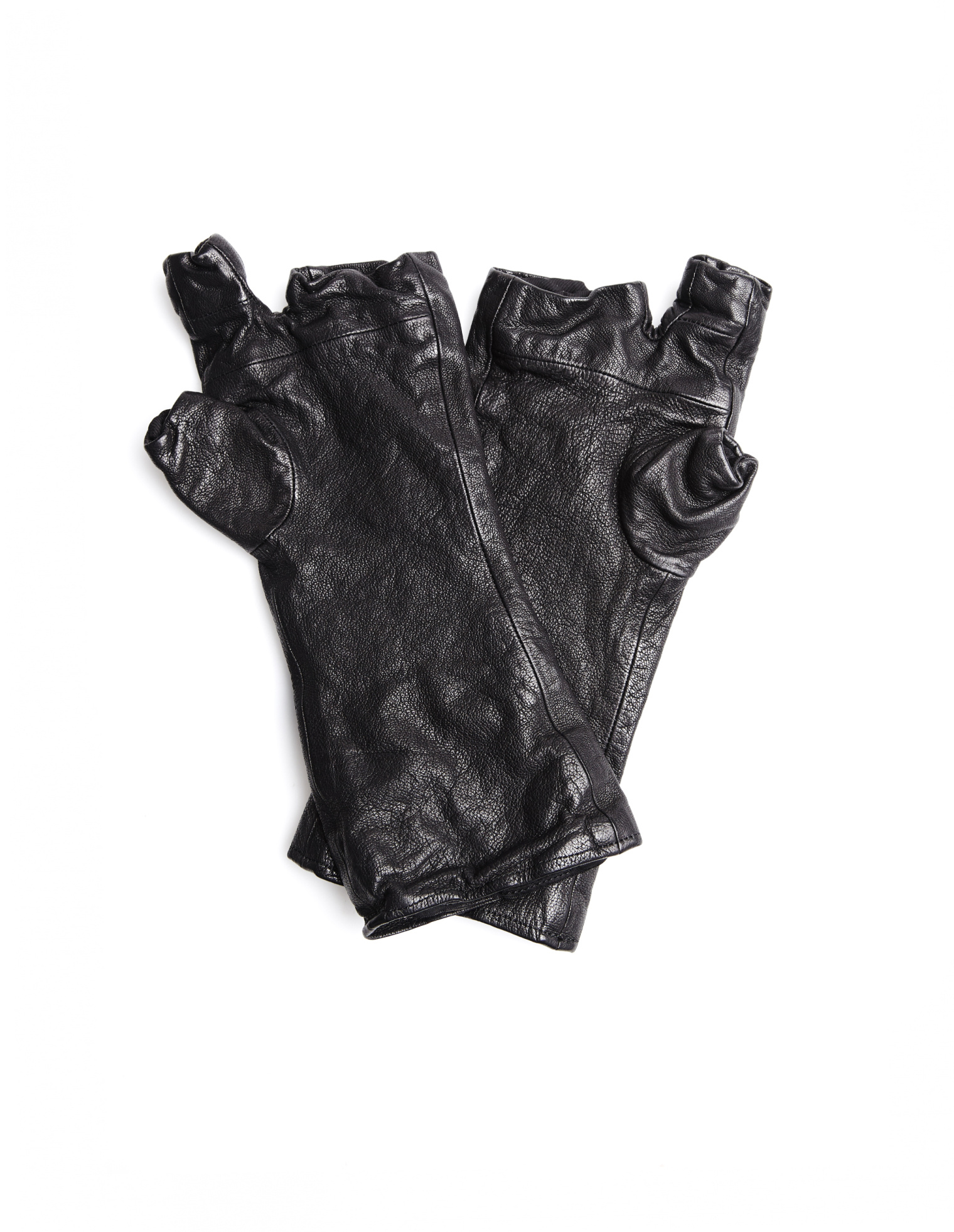 Julius Leather fingerless gloves