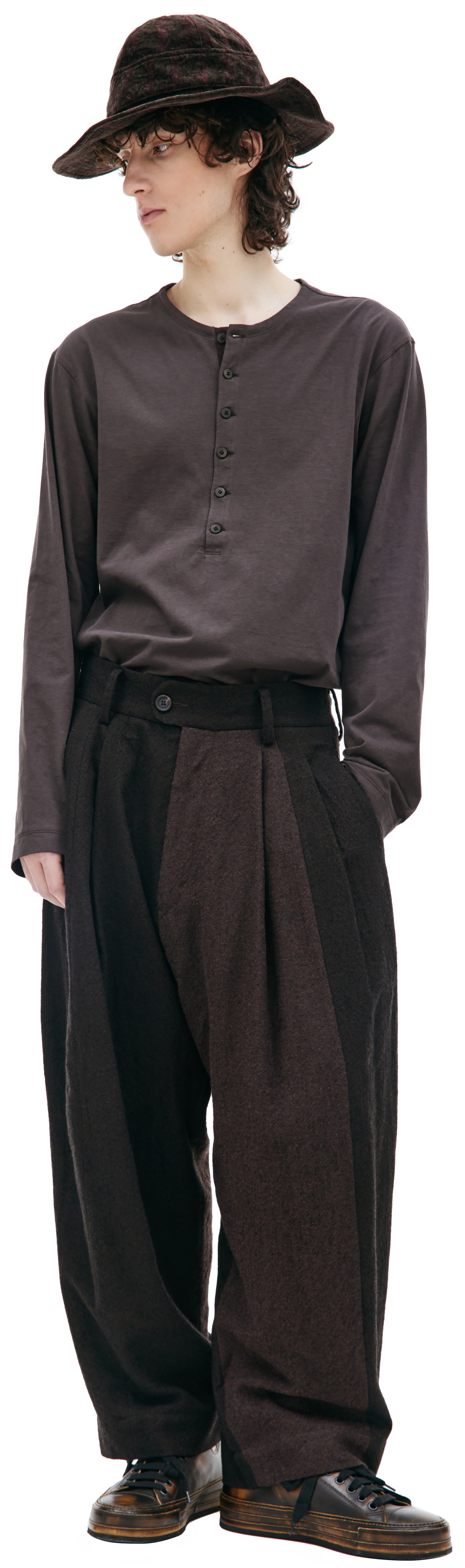 Ziggy Chen Pleated wide leg trousers