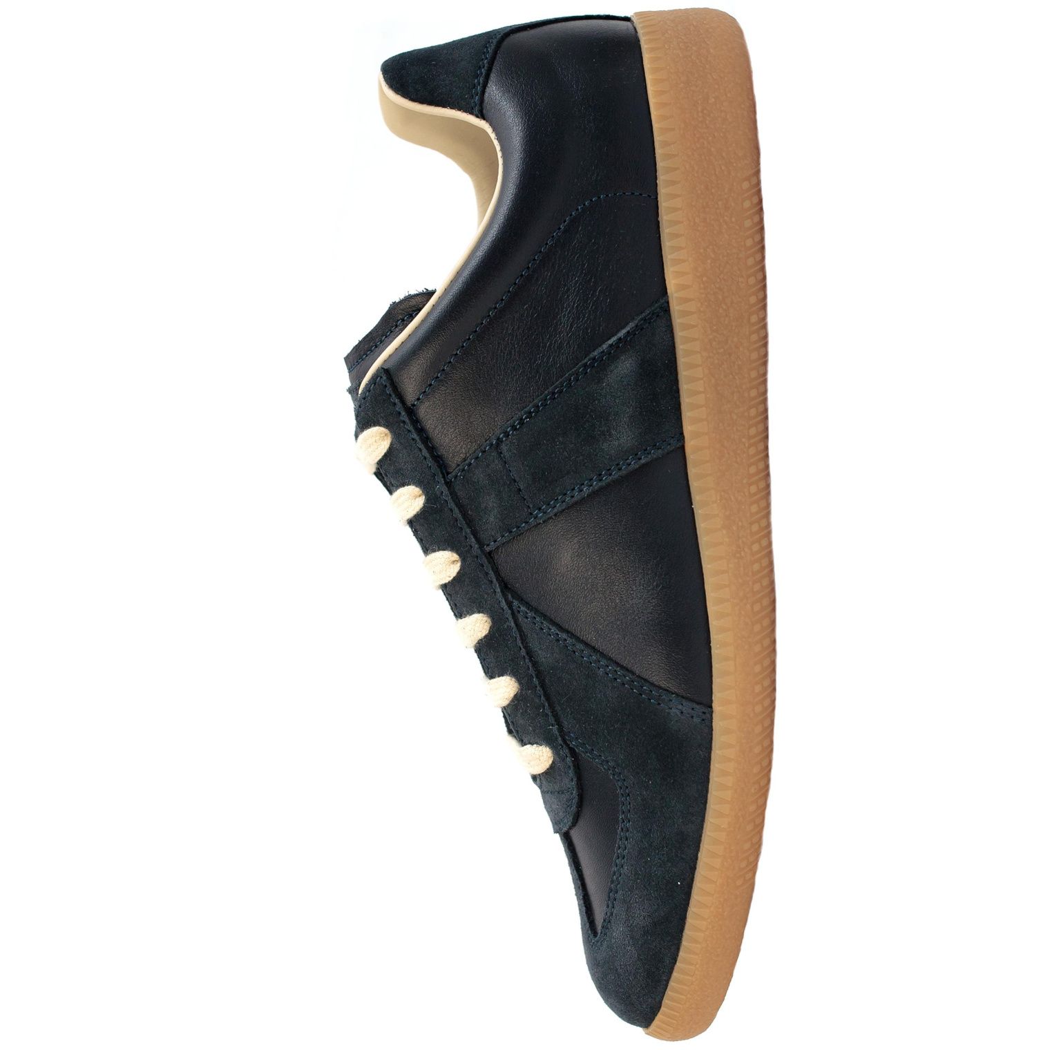 Maison Margiela Navy Leather Tabi Sneakers