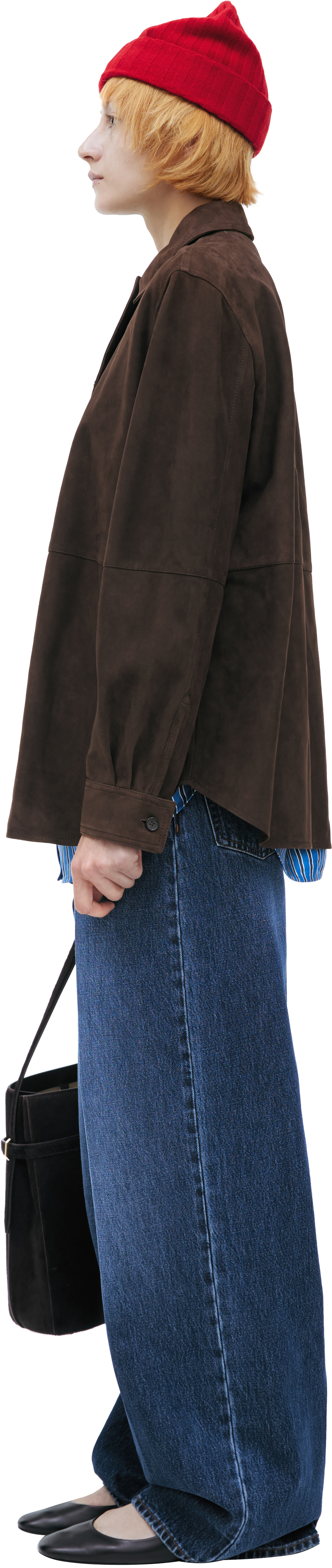 TOTEME Dark brown suede shirt