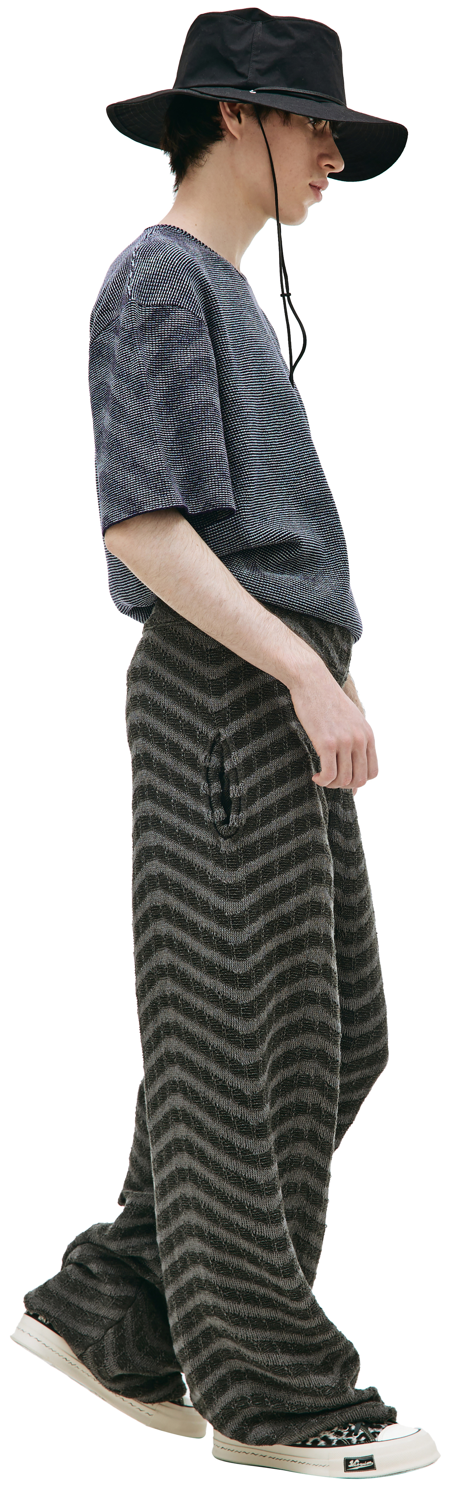 Isa Boulder Knit stripes trousers
