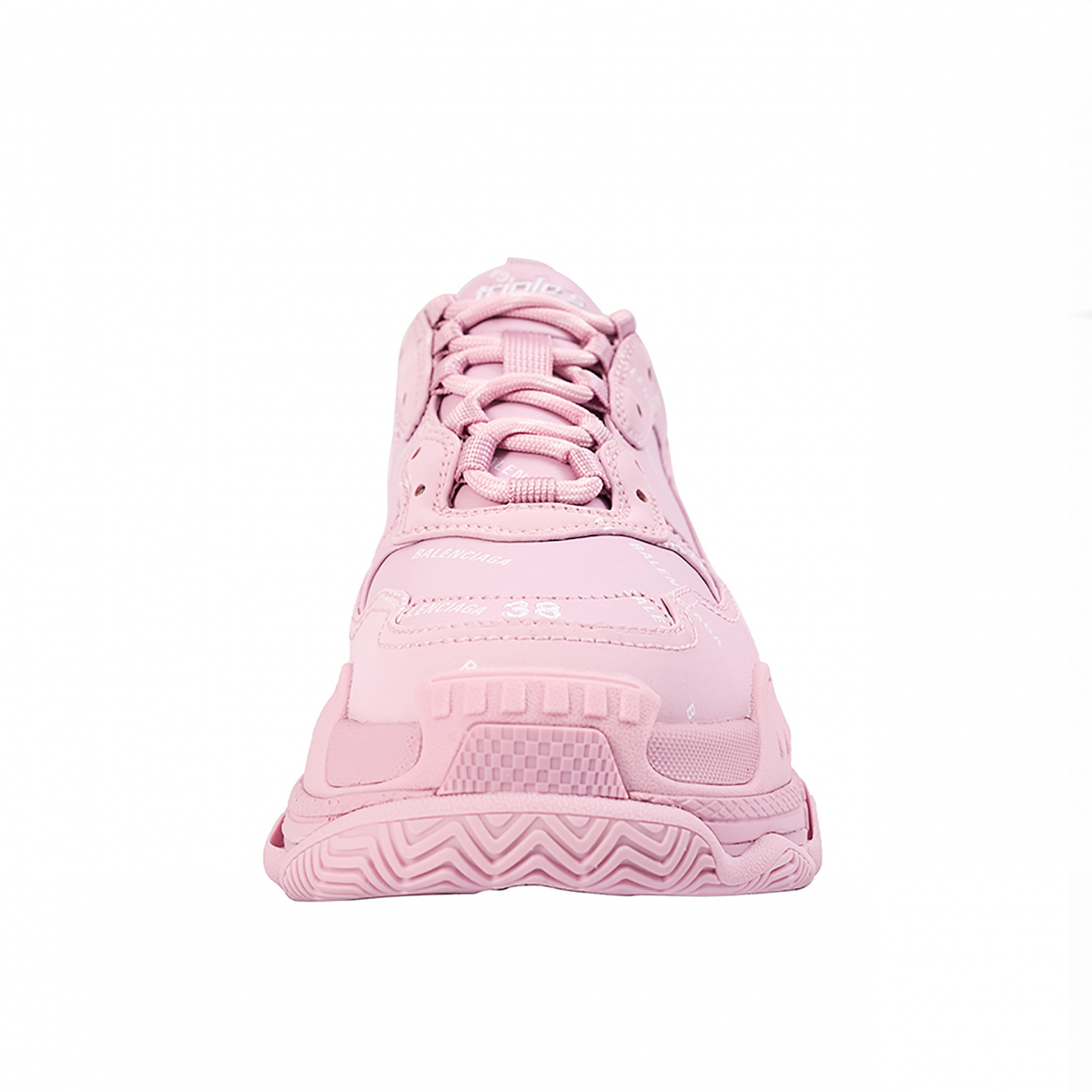 Balenciaga Розовые кроссовки Triple S с логотипом