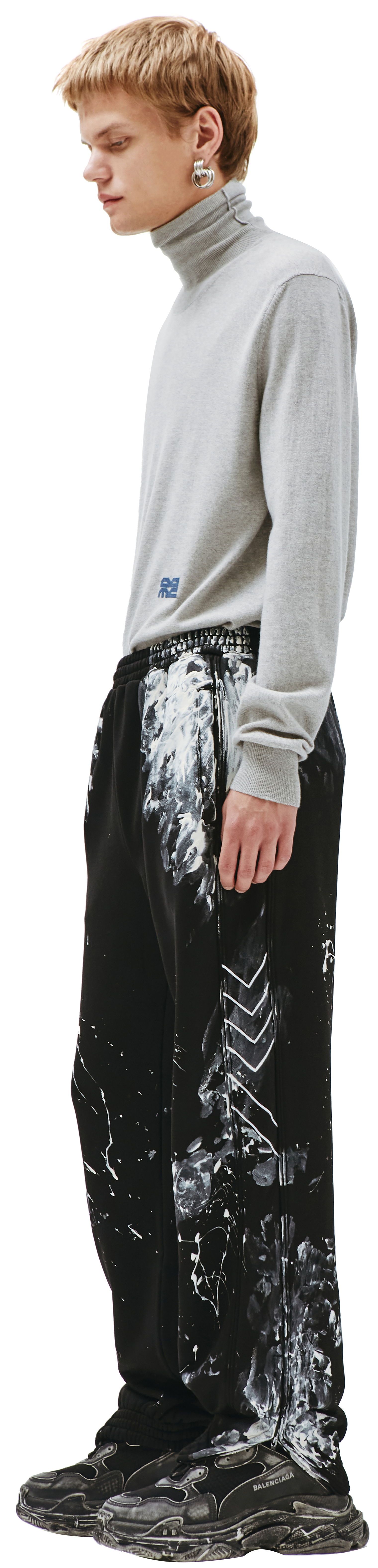 Balenciaga Black Contrast Painted Joggers