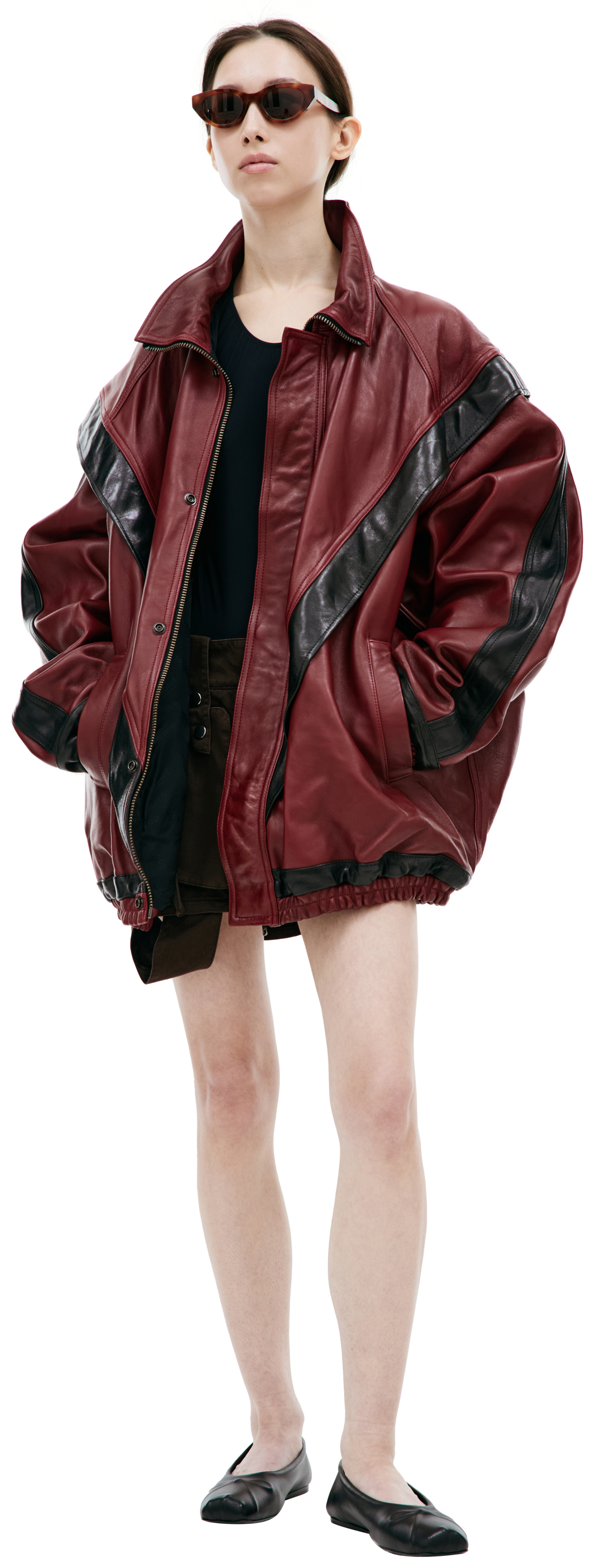 Doublet Leather jacket with high collar