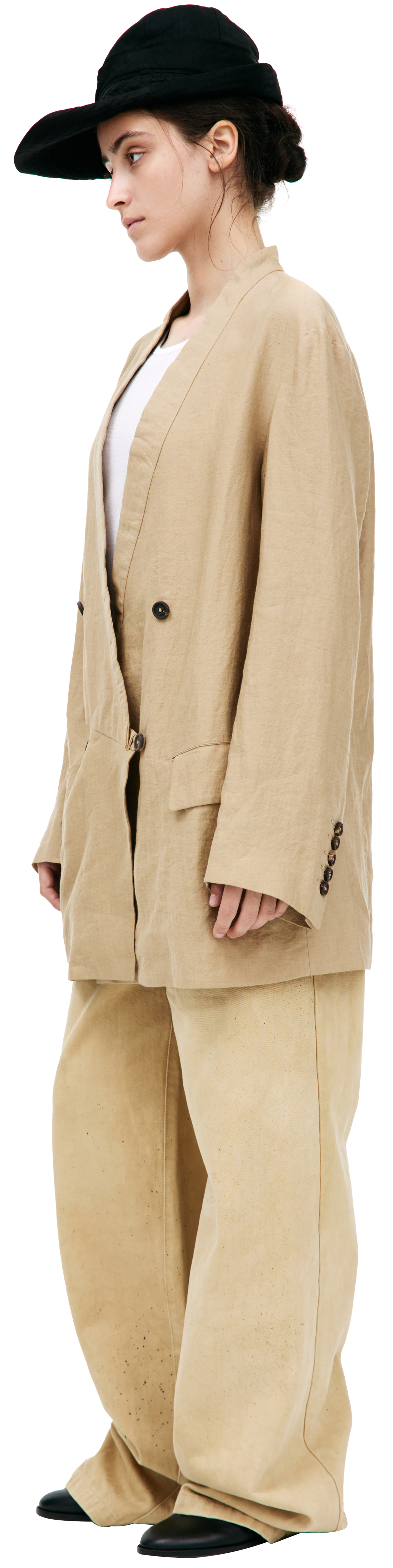 Ziggy Chen Double-breasted linen jacket