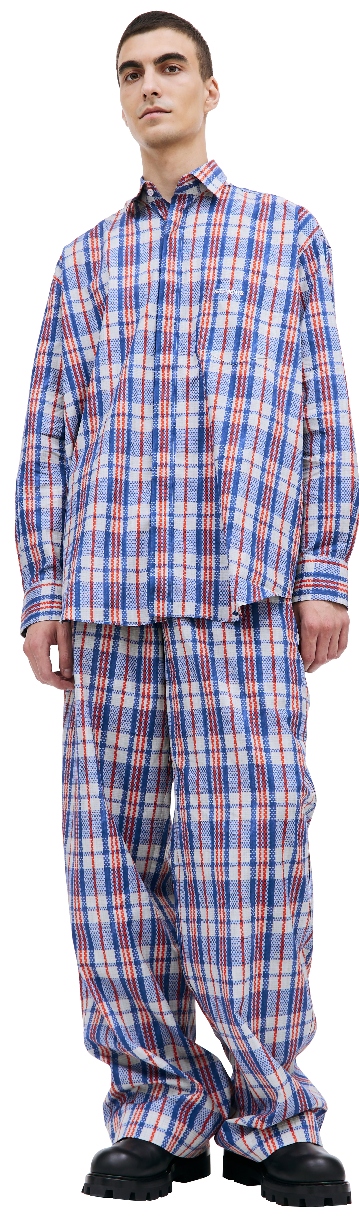VETEMENTS Оверсайз рубашка в клетку