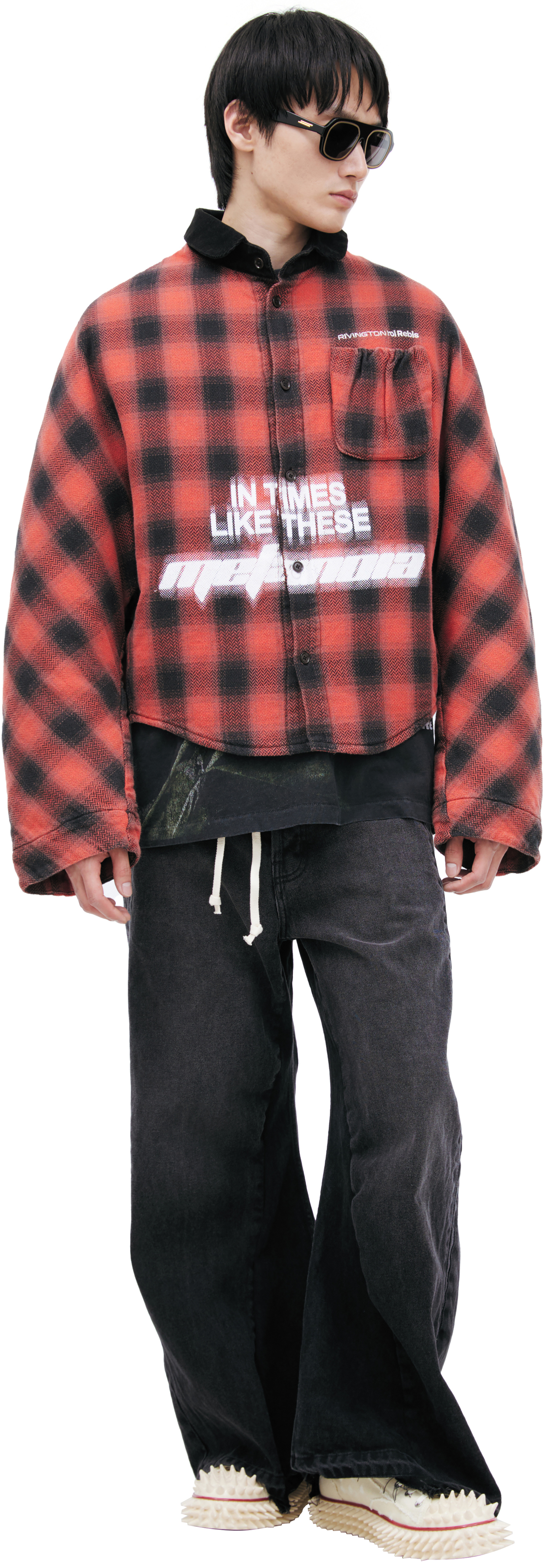 RRR123 Checkered shirt jacket