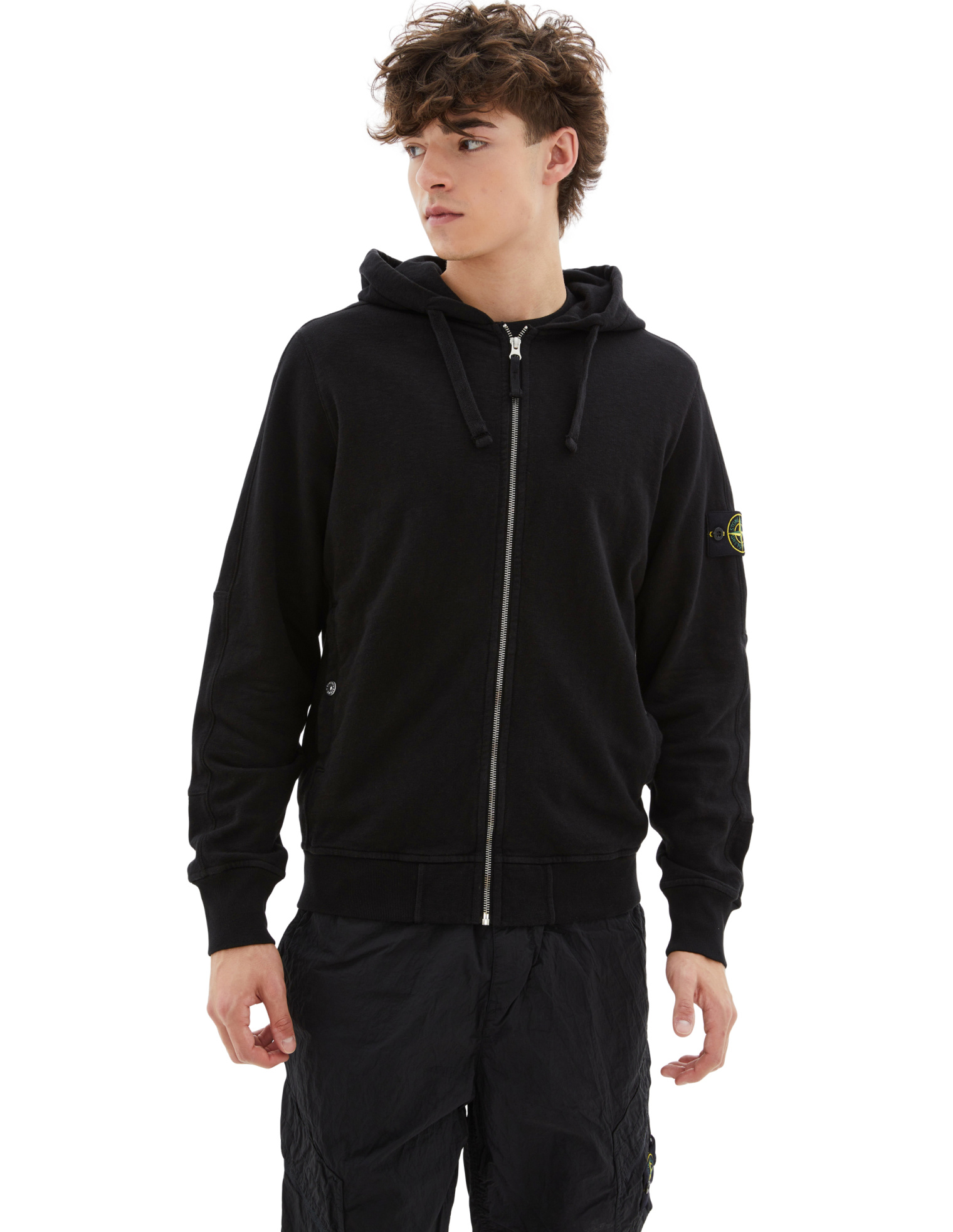 Stone Island Black hoodie with zipper