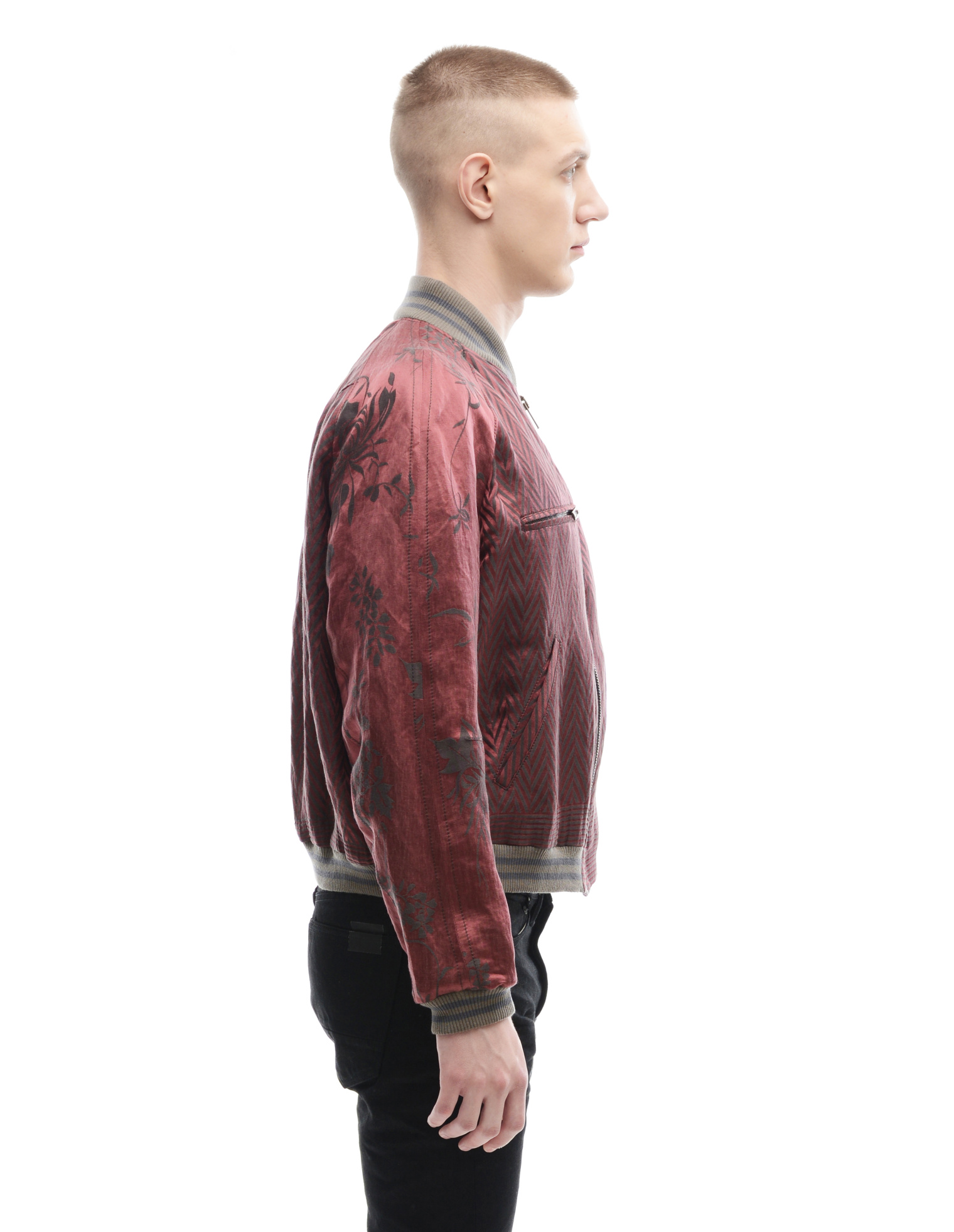 Haider Ackermann Linen and silk bomber jacket