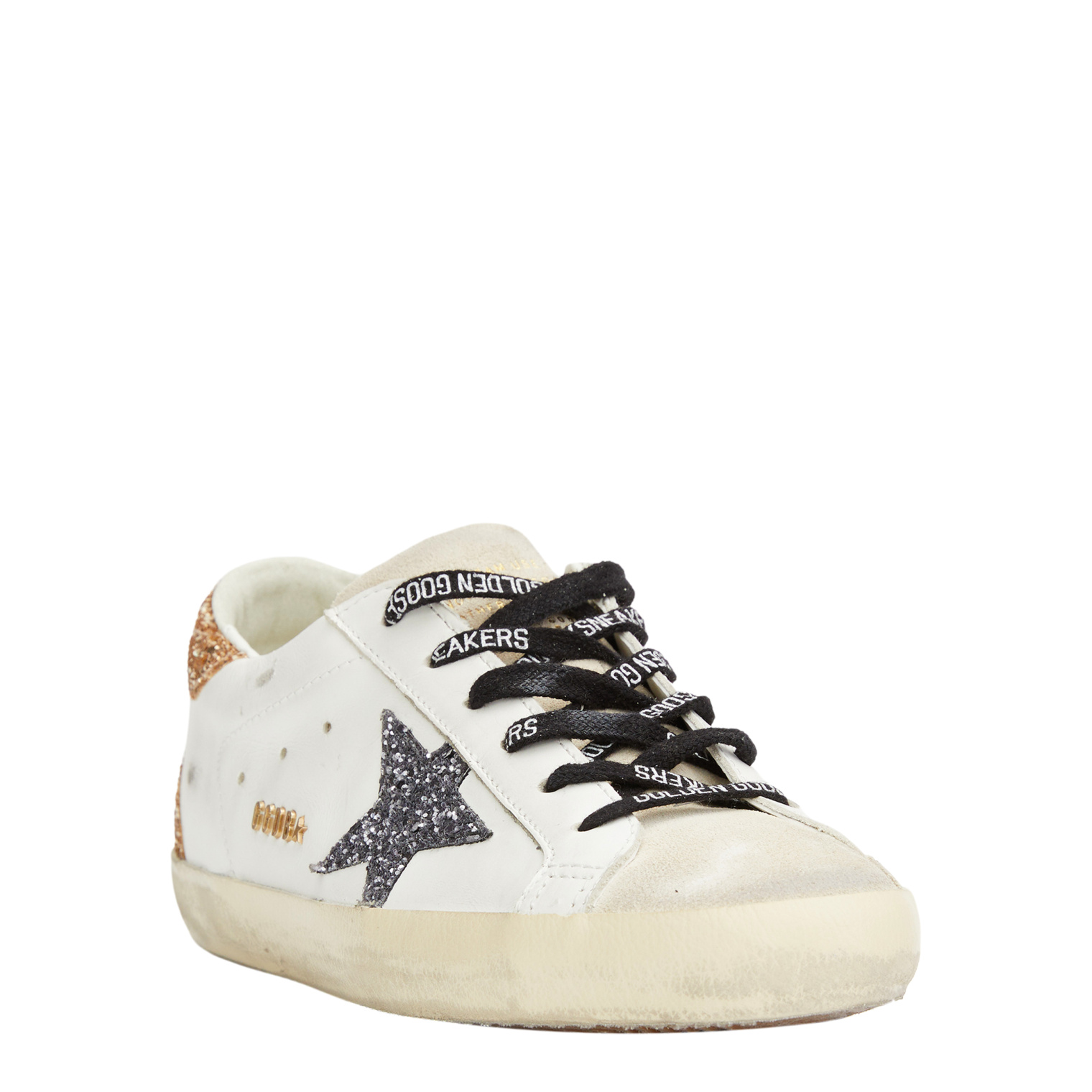 Golden Goose Super Star leather sneakers with glitter star