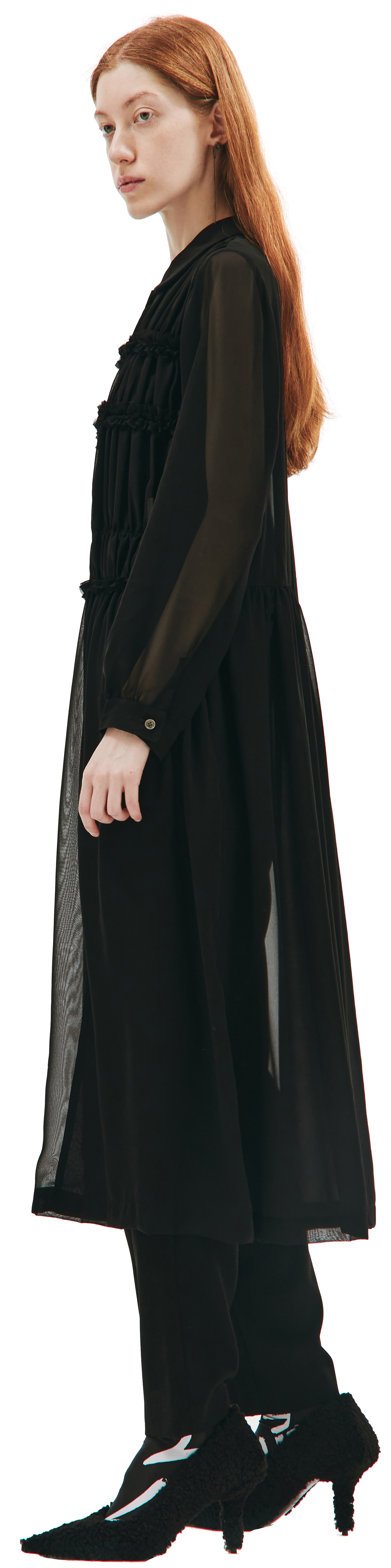 Comme des Garcons CdG Black Belted Shirt Dress