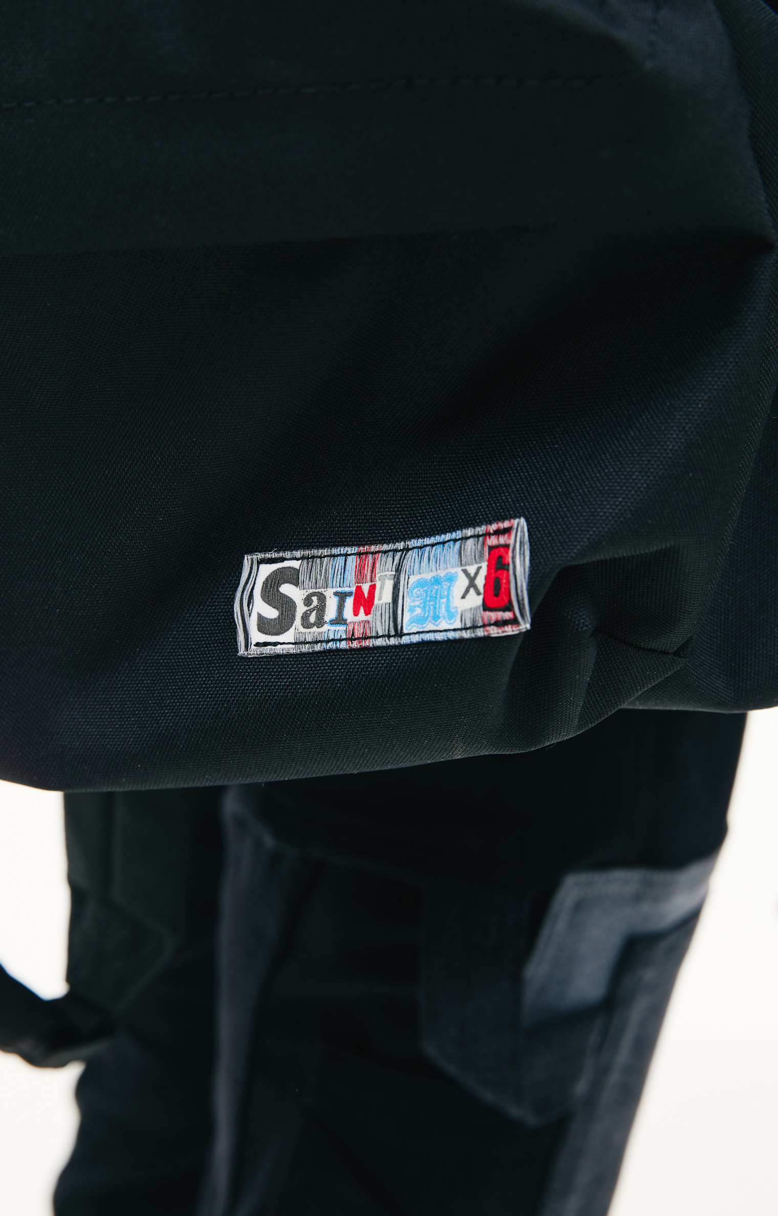 Saint Michael Black medium backpack  with logo patch