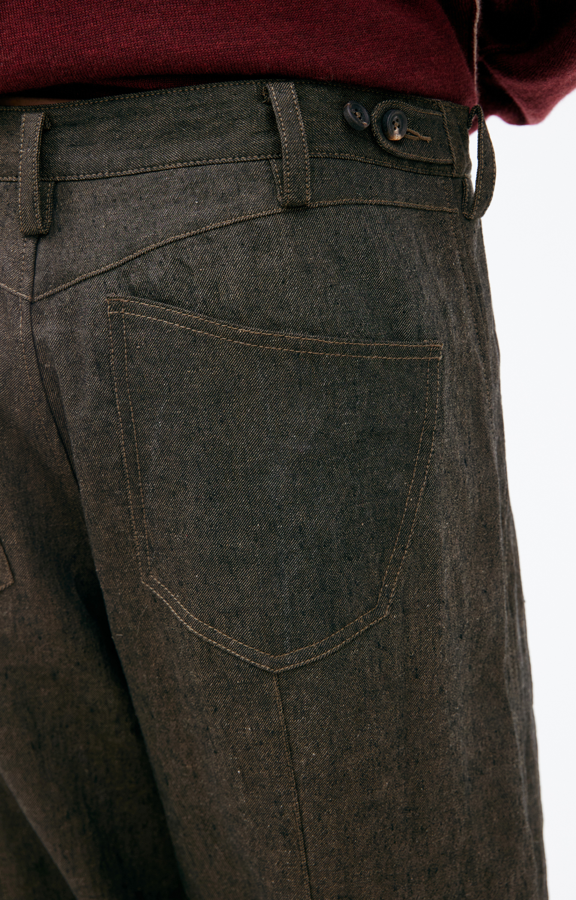 Ziggy Chen Dark grey linen trousers