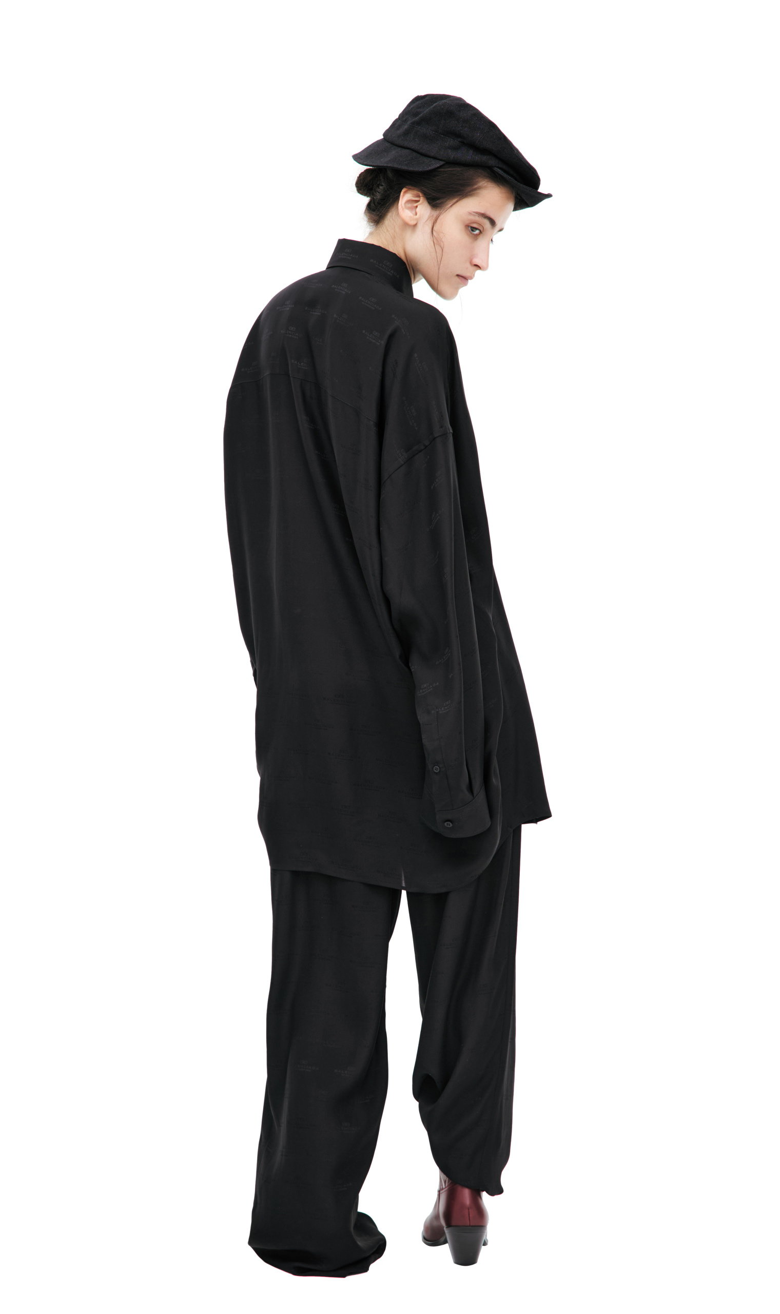 Balenciaga Black monoprint blouse