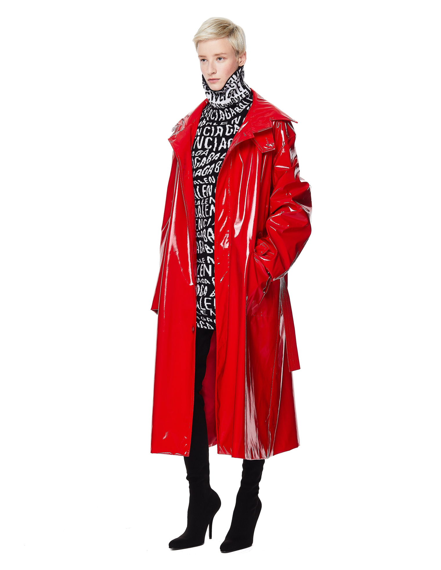 Balenciaga Плащ из лакированной эко-кожи