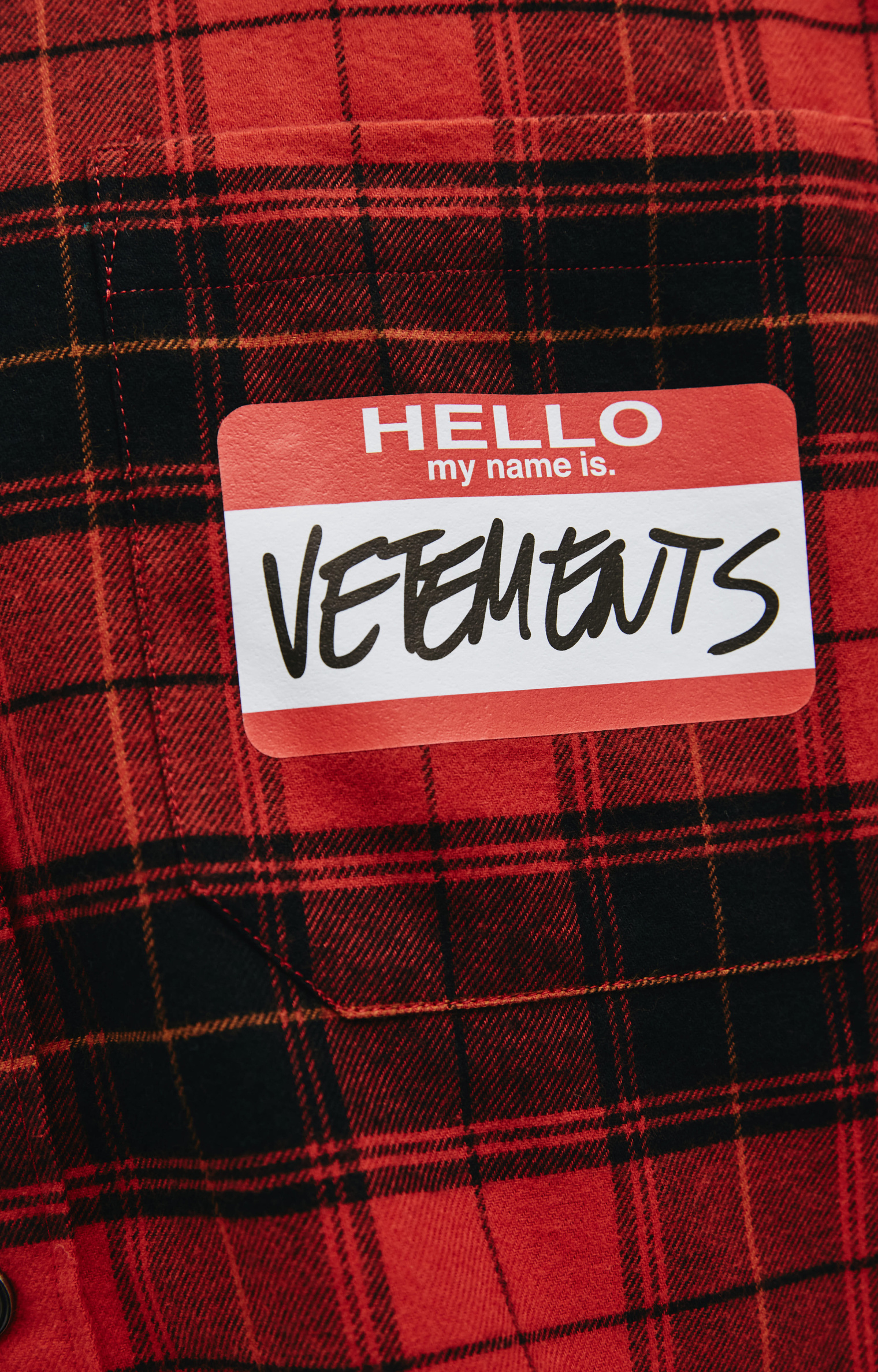 VETEMENTS Клетчатая оверсайз рубашка с логотипом