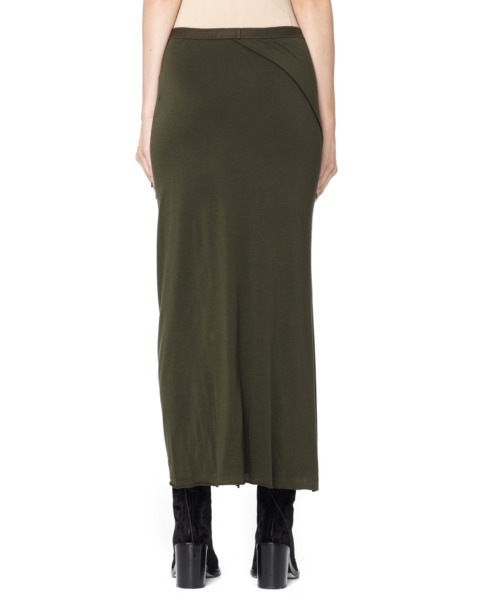 Rick Owens Lilies Юбка цвета хаки с вырезом