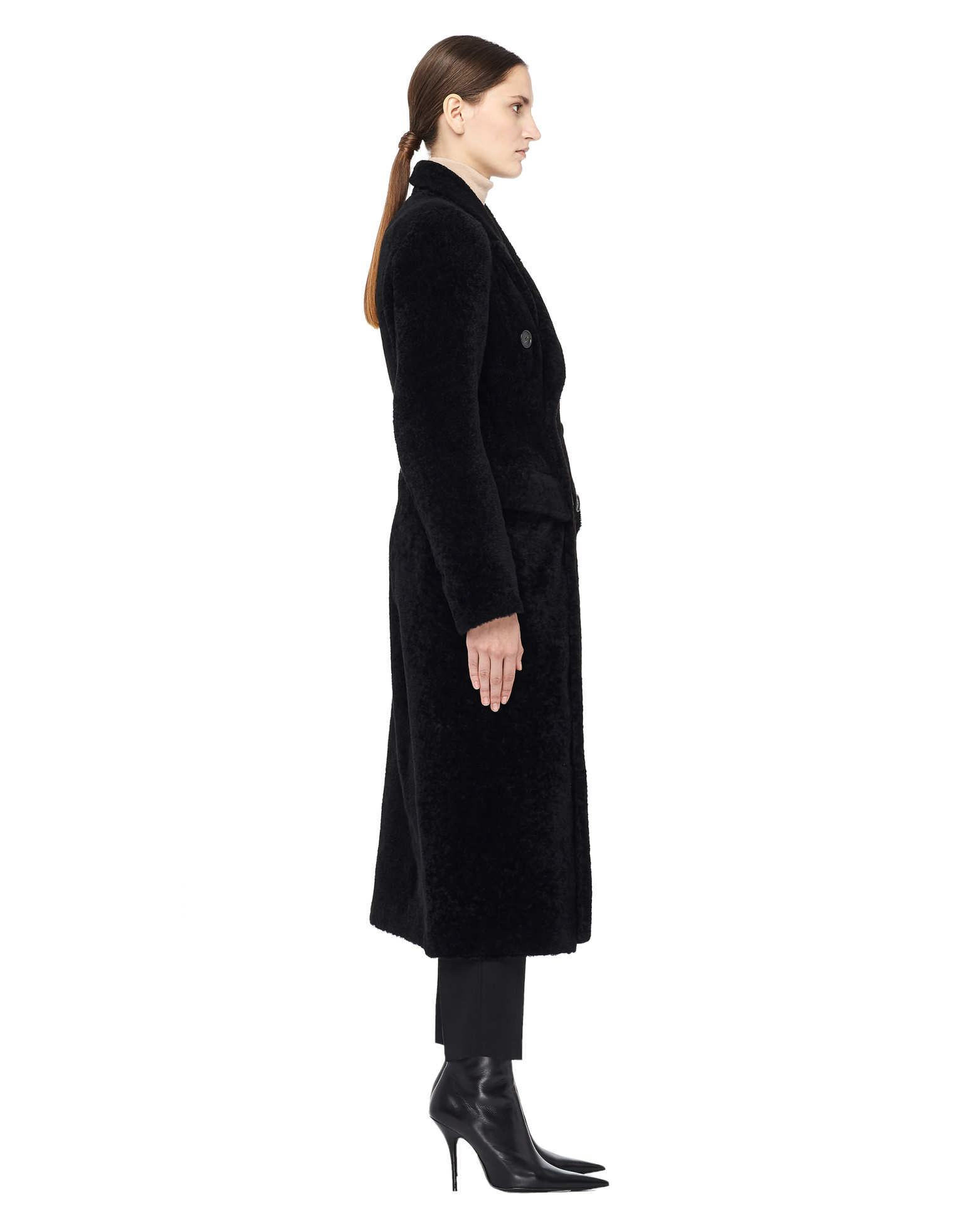 Balenciaga Hourglass Shearling Fur Coat