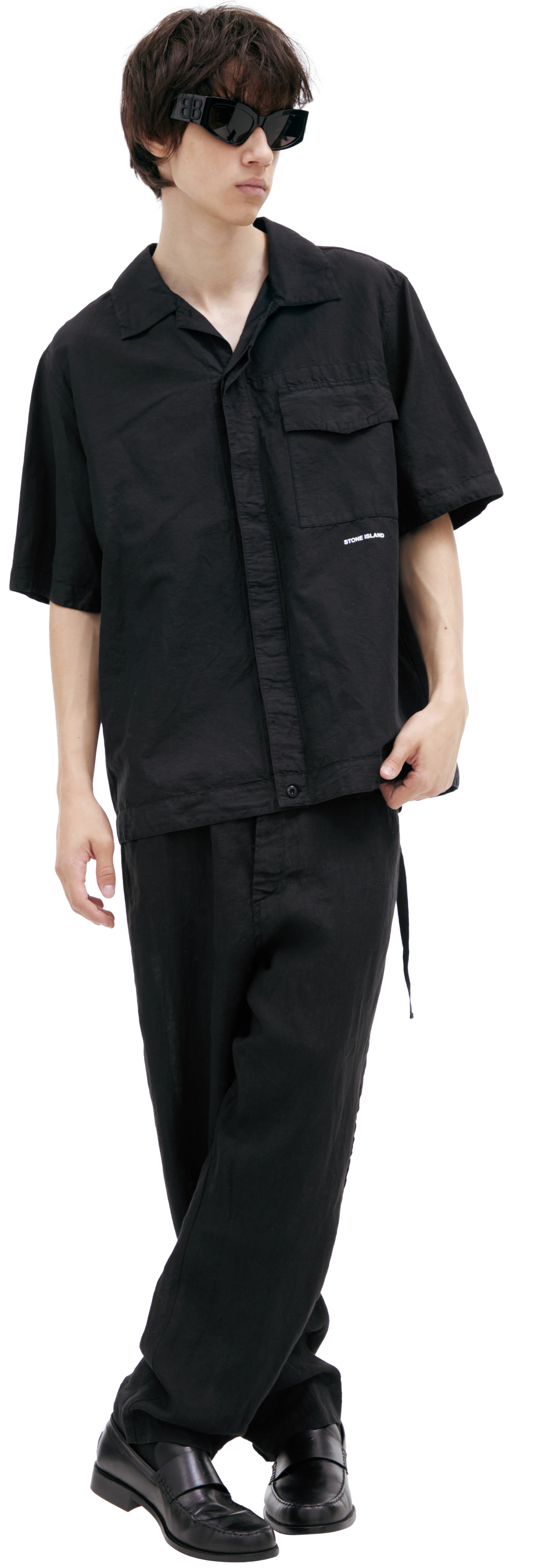 Stone Island Black shirt with logo