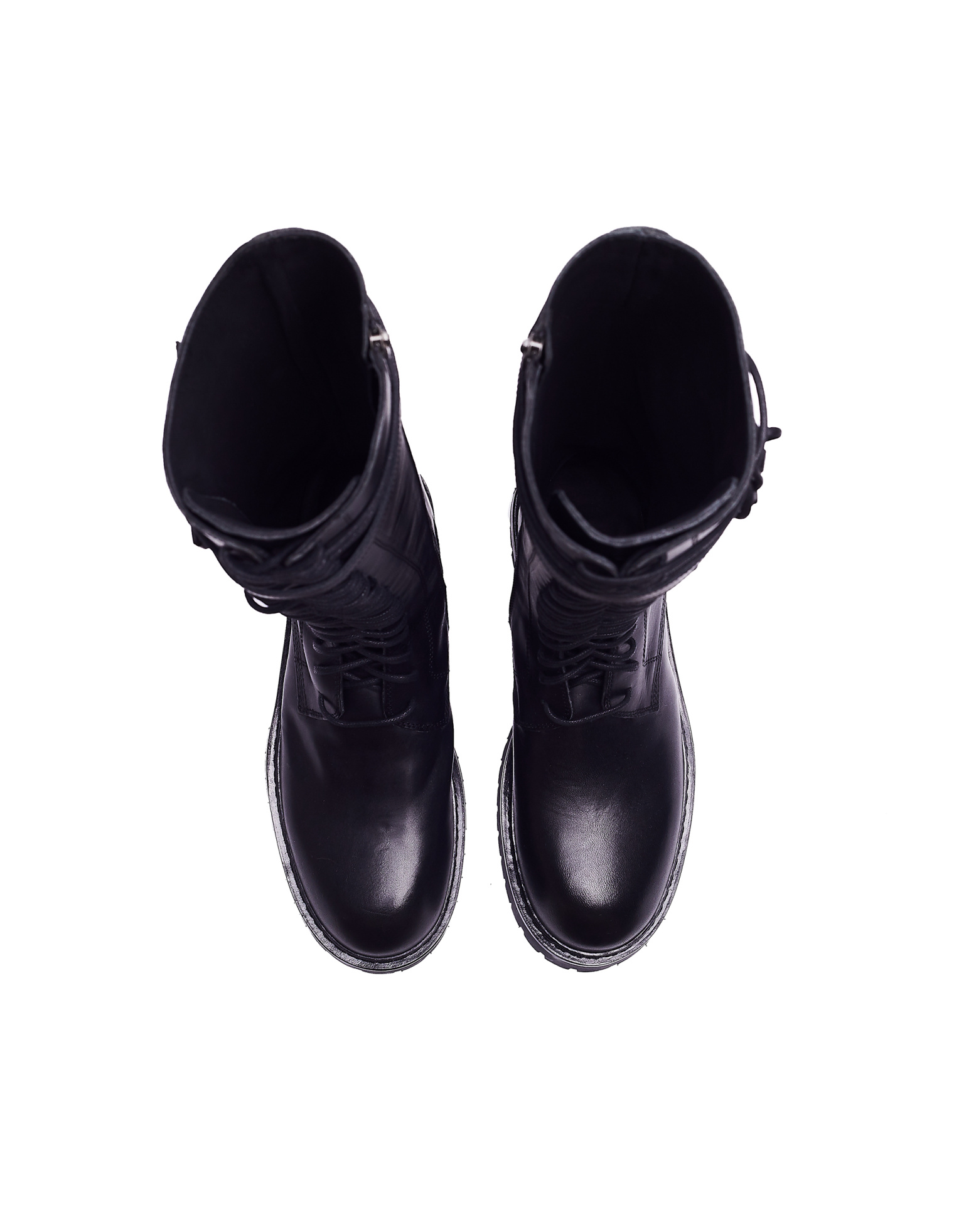 Ann Demeulemeester Black Leather Knee-High Boots