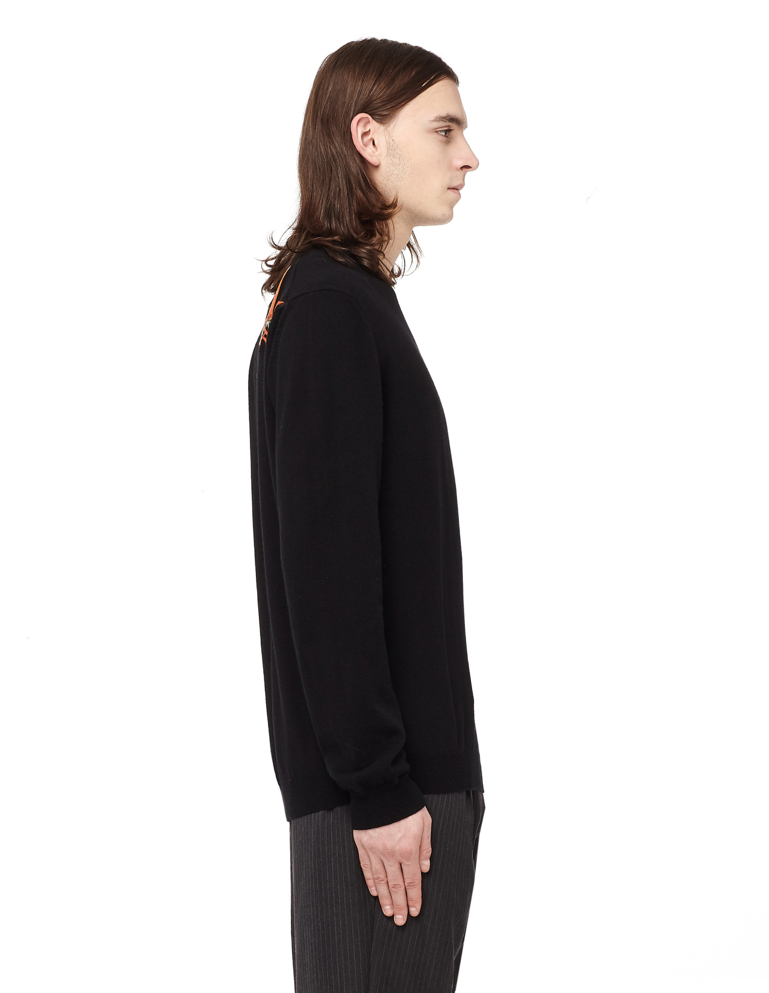 Blackyoto Cashmere Jumper with Shoulder Patch