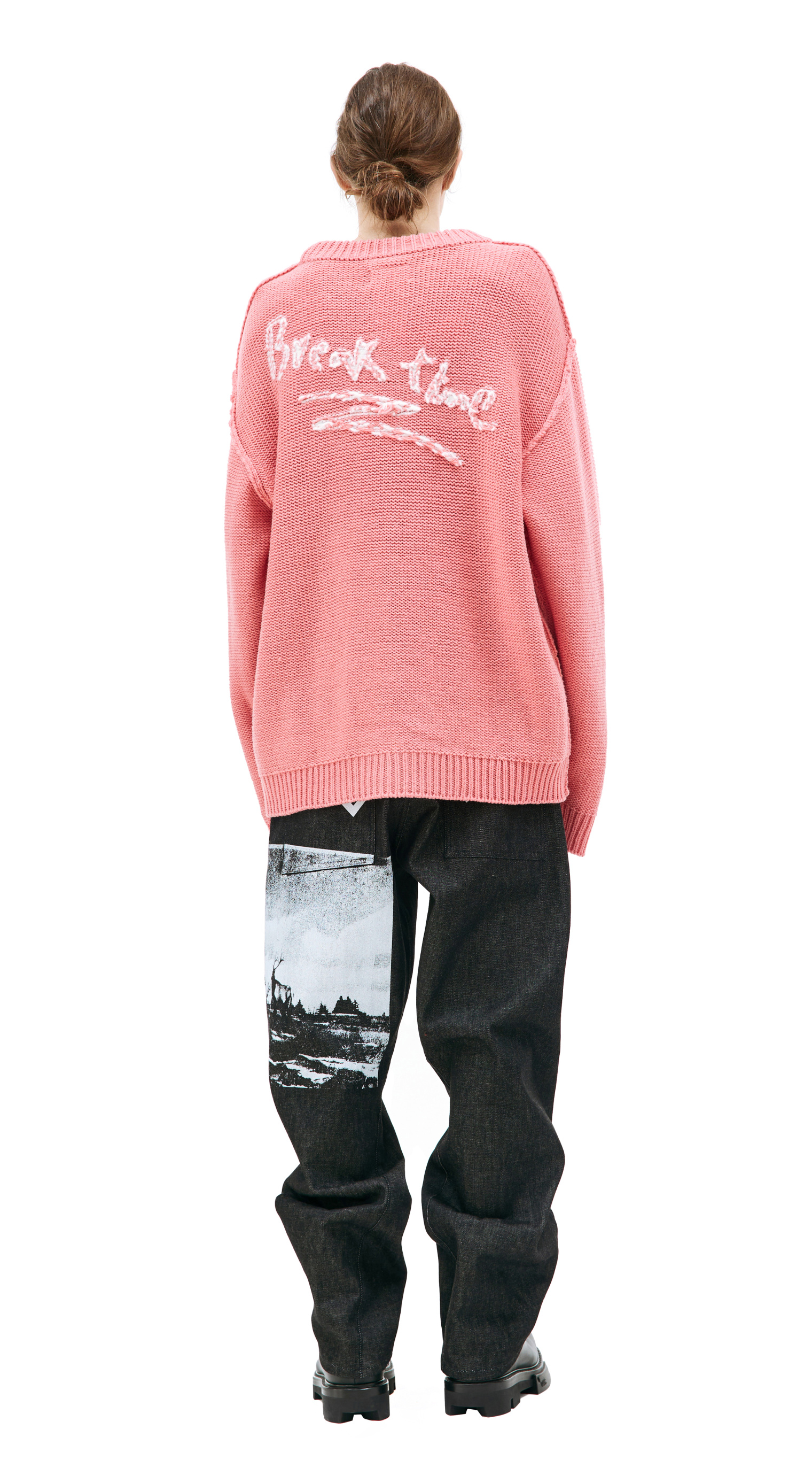 Doublet Pink intarsia sweater
